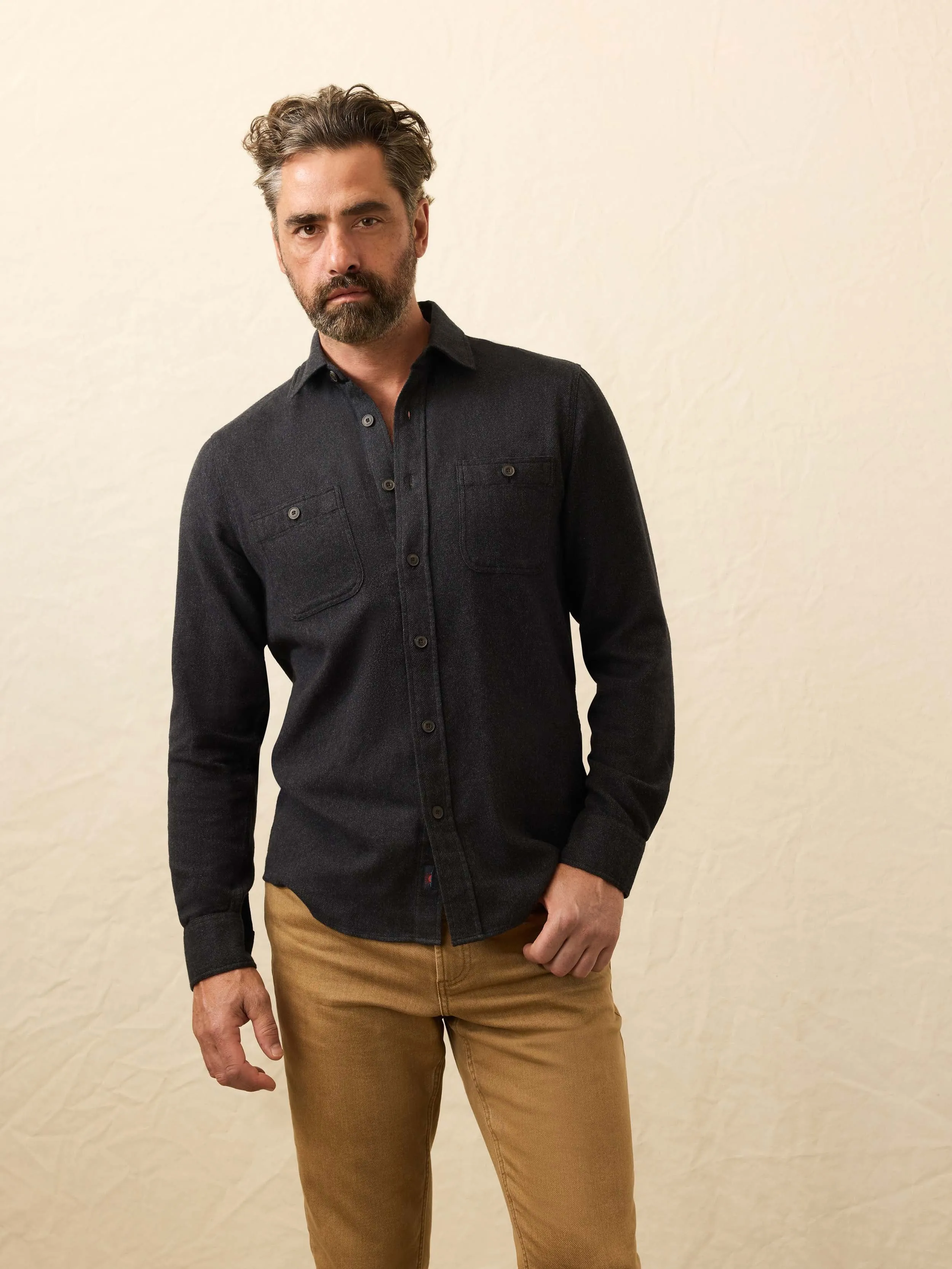Heirloom Portuguese Flannel Shirt - Salema Storm sold by Faherty