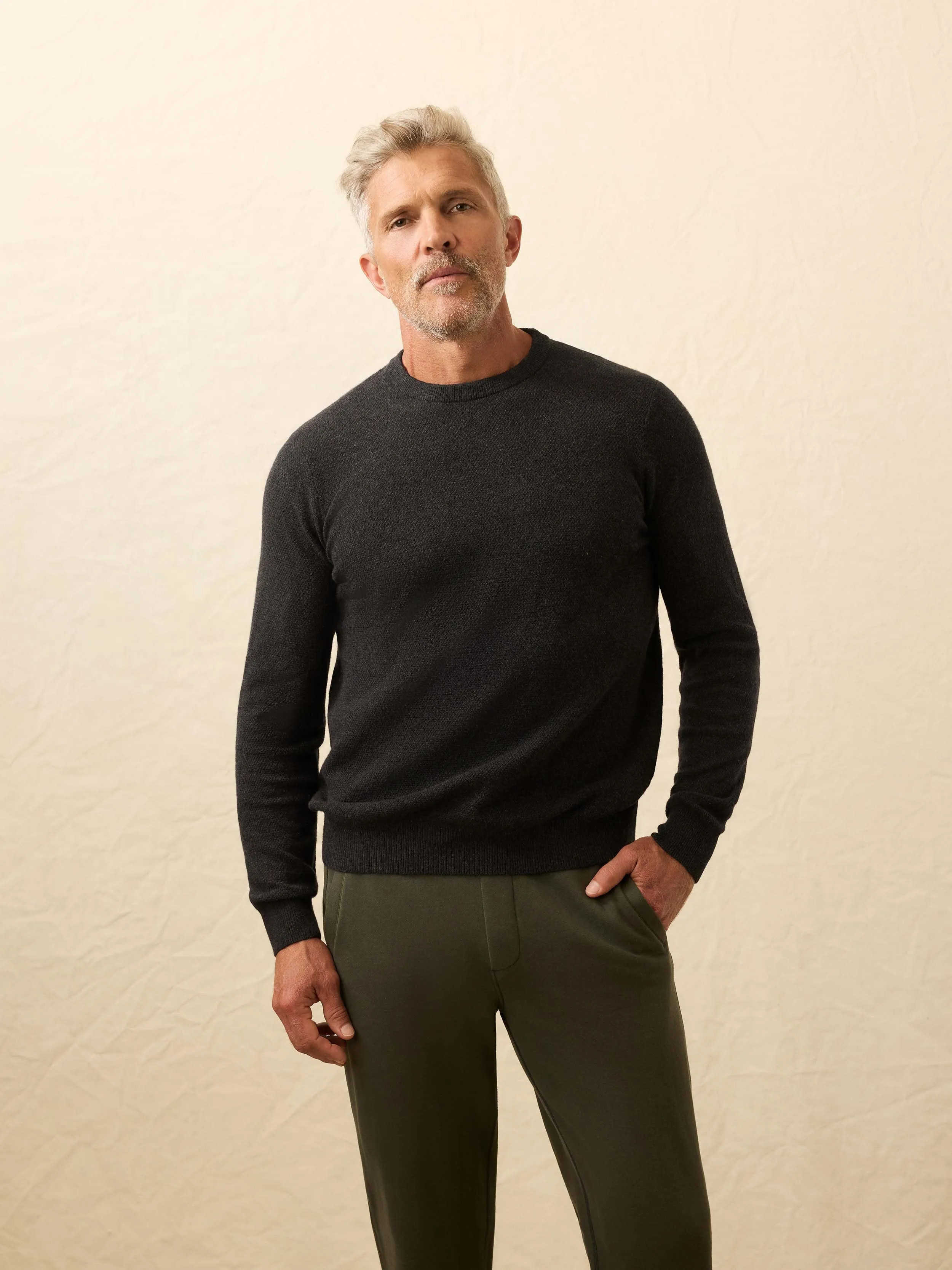 Jackson Crew Sweater - Wolf Black Heather sold by Faherty