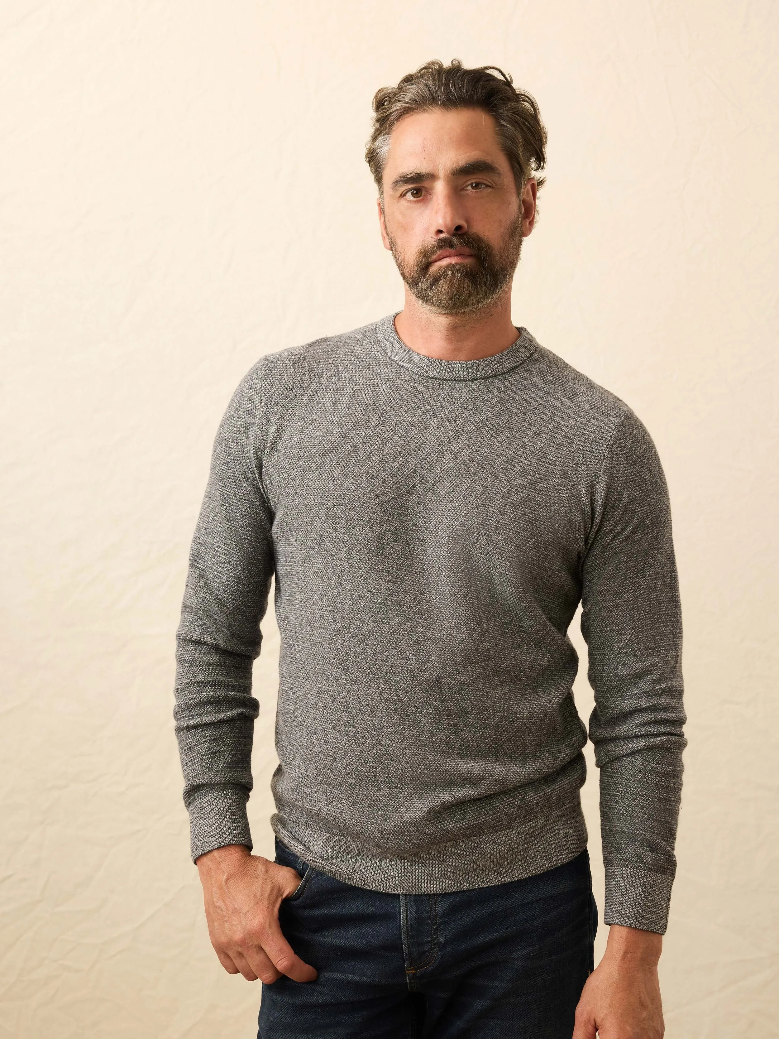 Jackson Crew Sweater - Dark Ash Feeder sold by Faherty product image thumbnail 2