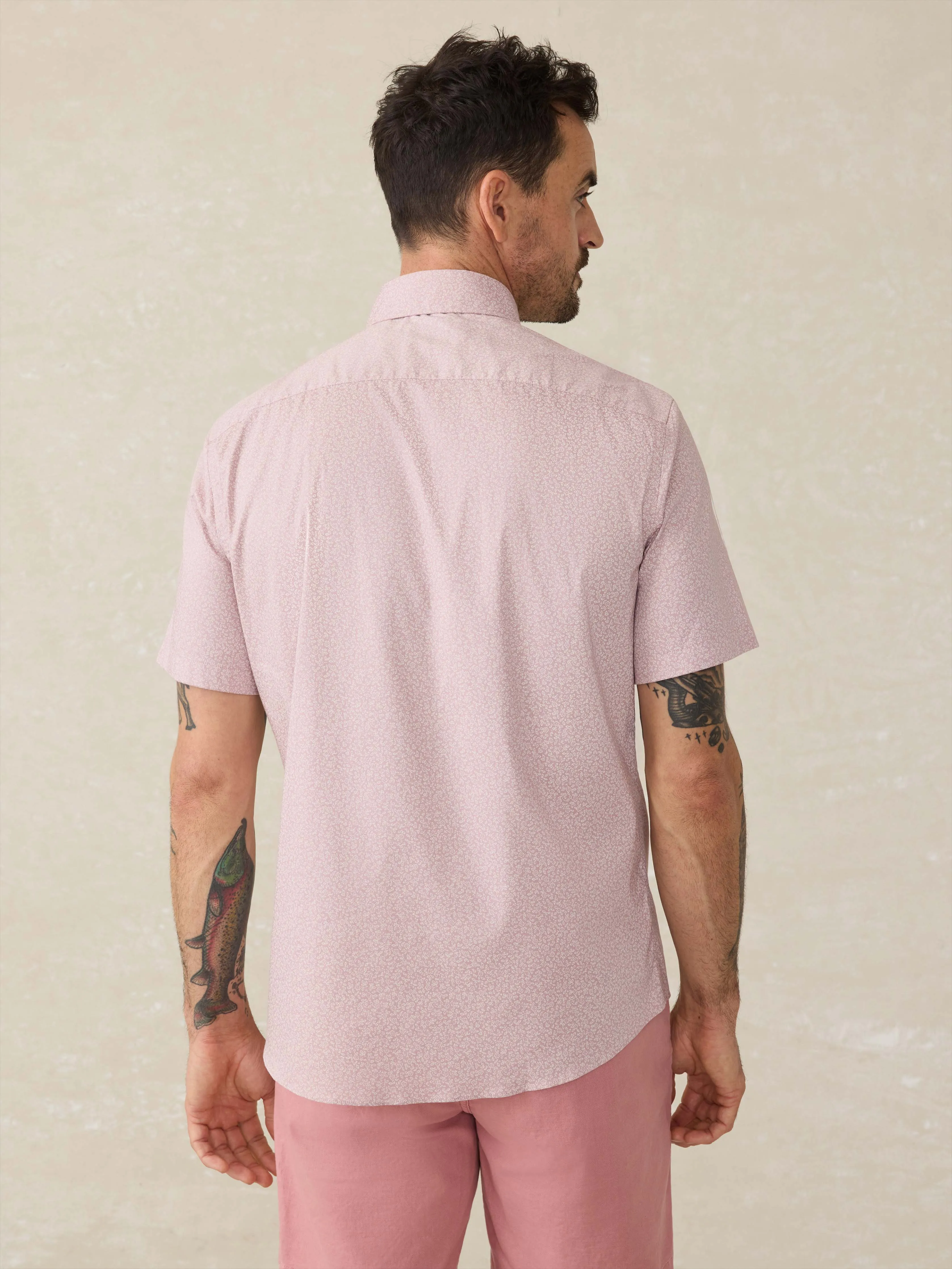 Short-Sleeve Movement™ Shirt - Blushed Sand Floral sold by Faherty product image thumbnail 2