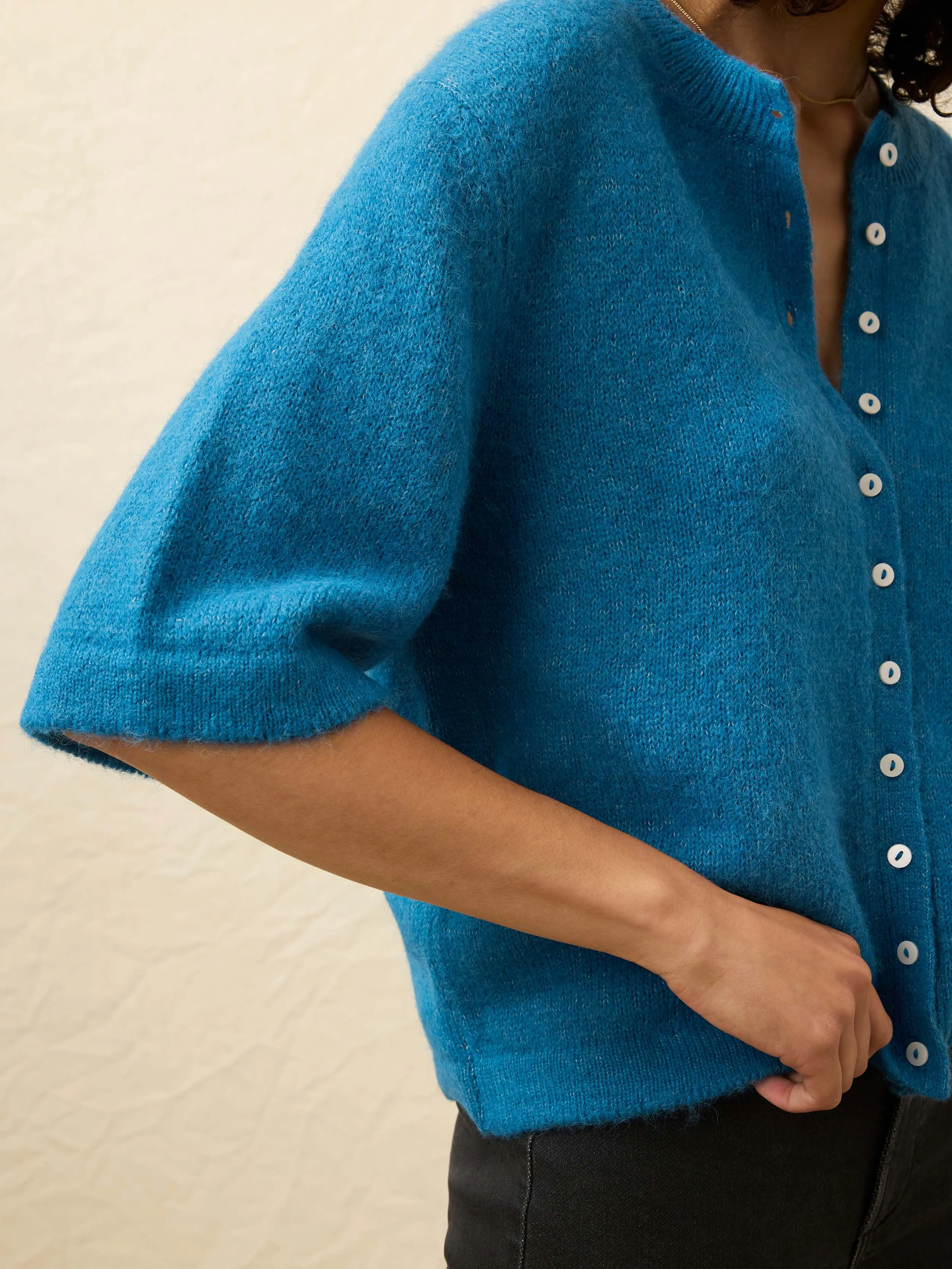 Apres Alpaca Cardigan - Blue Lights sold by Faherty product image thumbnail 2