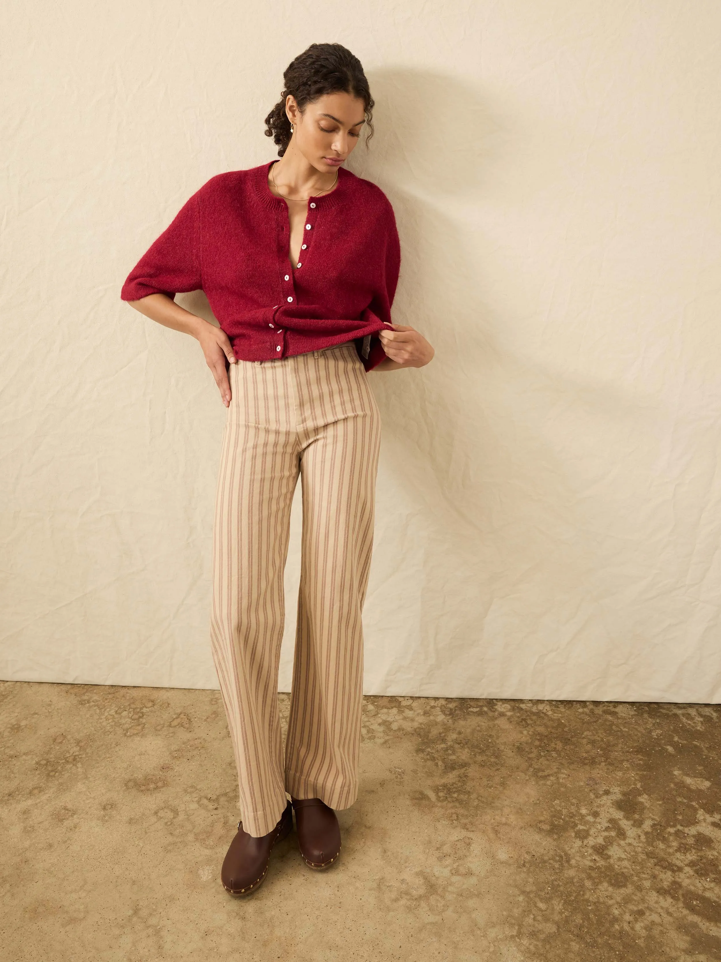 Apres Alpaca Cardigan - Wine Rust sold by Faherty product image thumbnail 3