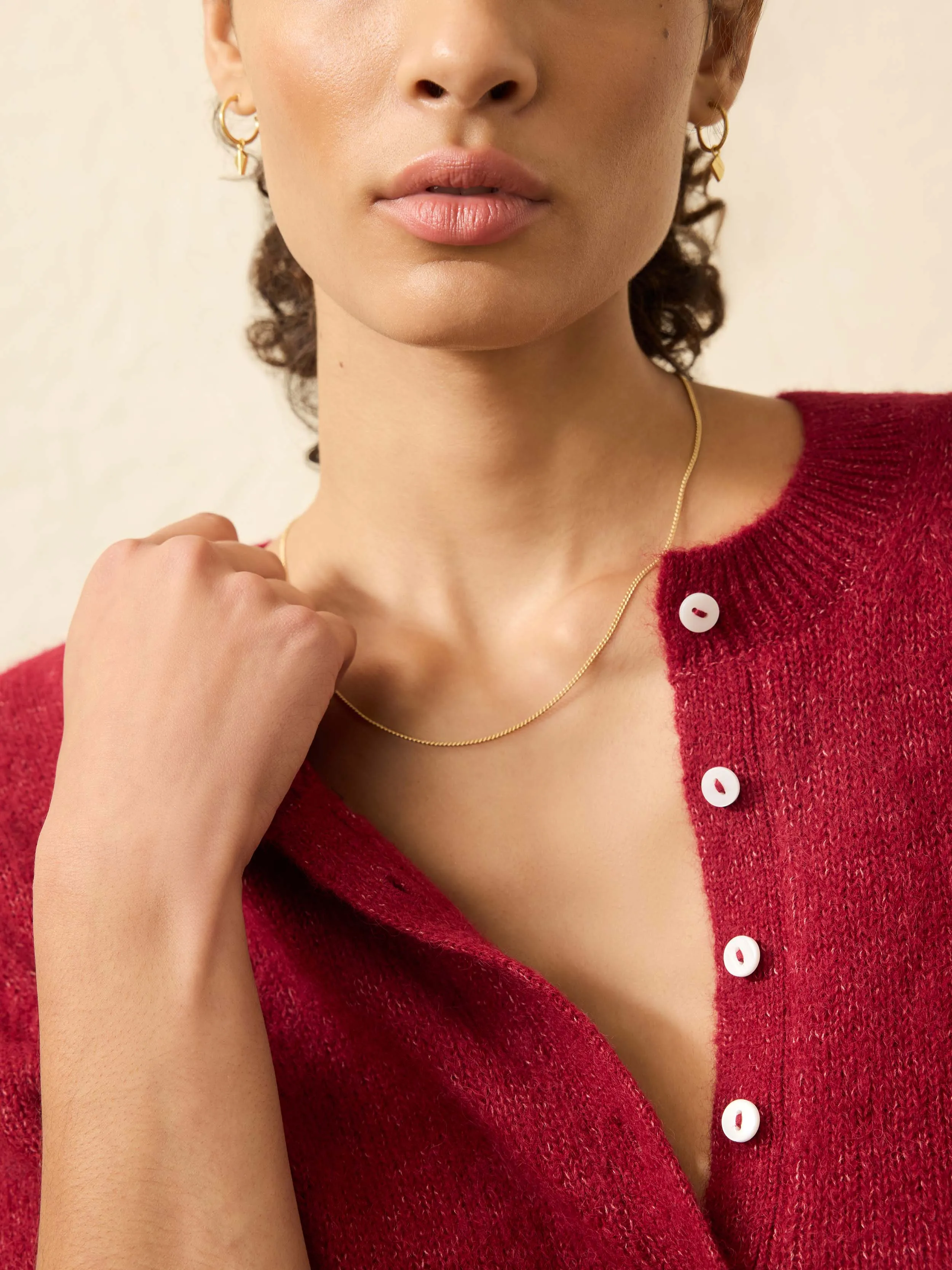 Apres Alpaca Cardigan - Wine Rust sold by Faherty product image thumbnail 5