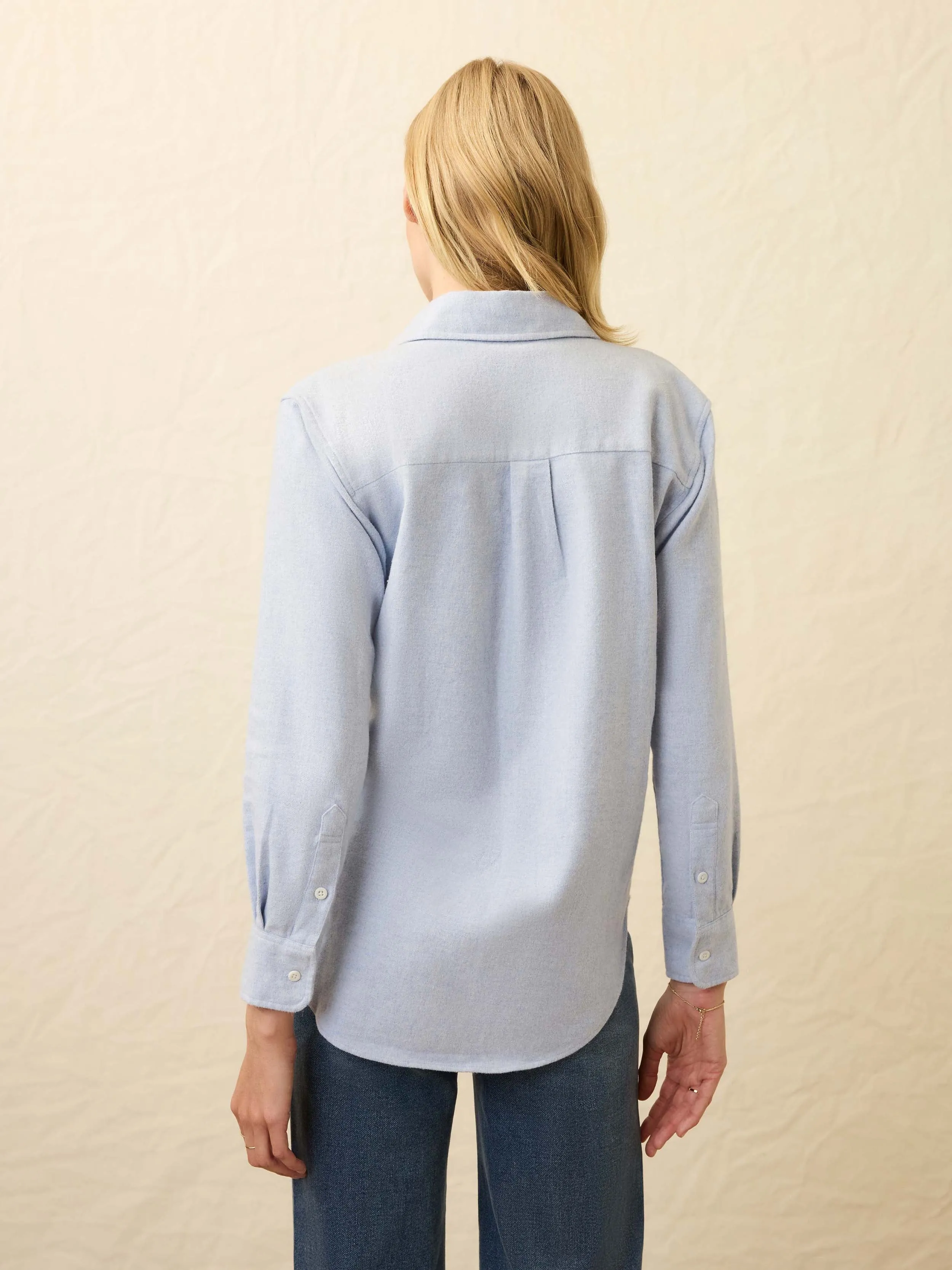 Heirloom Portuguese Flannel Relaxed Shirt - Amorosa Blue sold by Faherty product image thumbnail 4