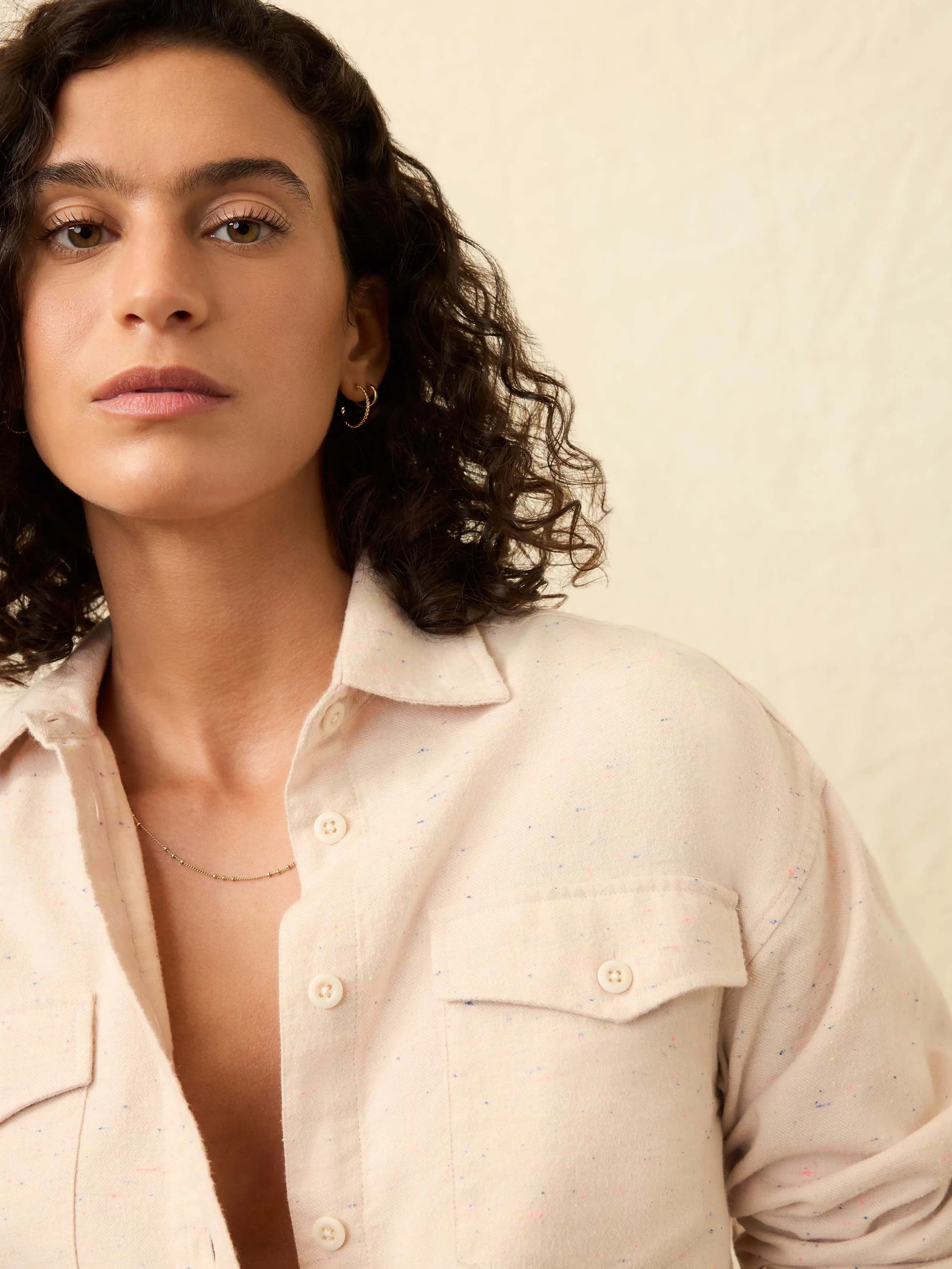 Heirloom Portuguese Flannel Overshirt - Dune Nep sold by Faherty product image thumbnail 2