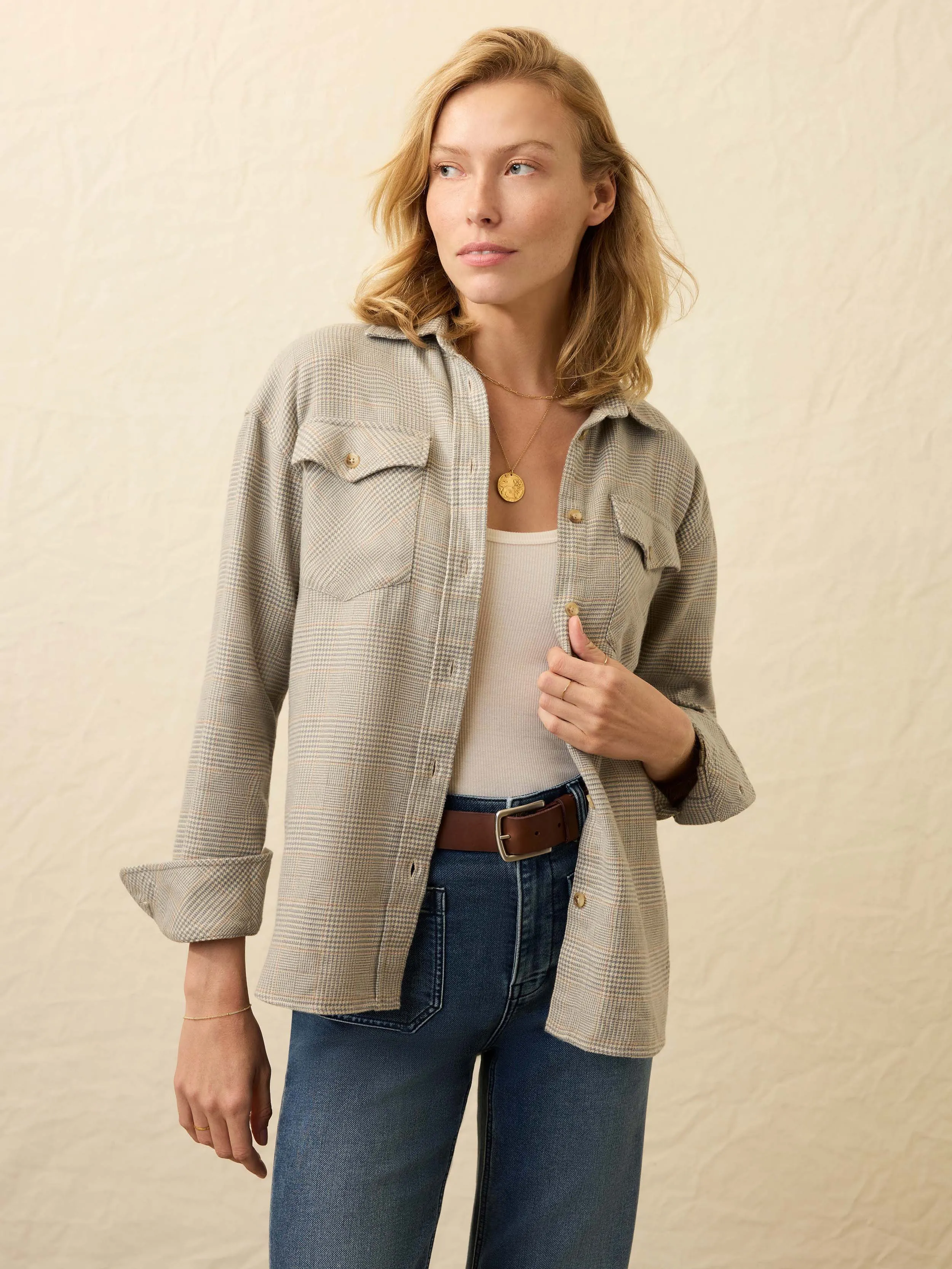 Heirloom Portuguese Flannel Overshirt - Canyon Plaid sold by Faherty product image thumbnail 3