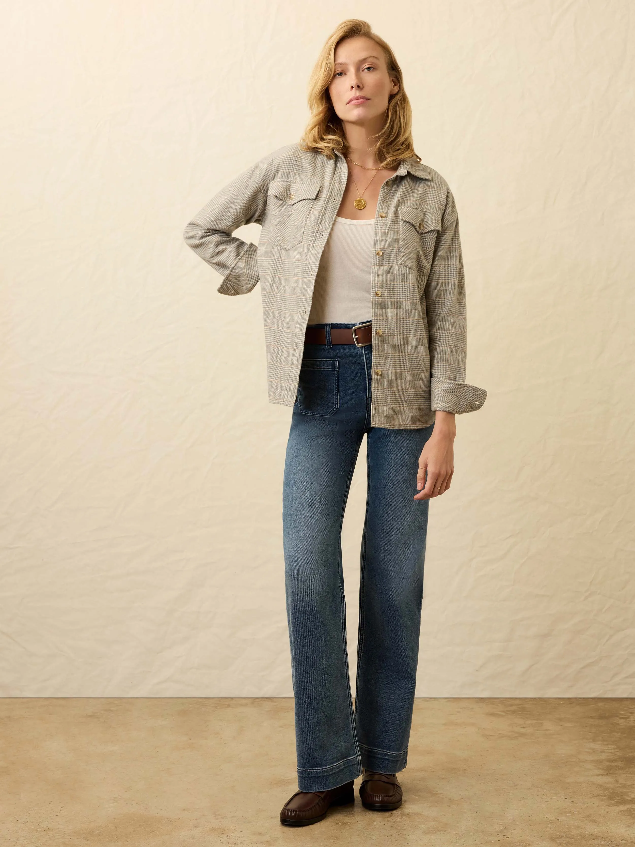 Heirloom Portuguese Flannel Overshirt - Canyon Plaid sold by Faherty product image thumbnail 5