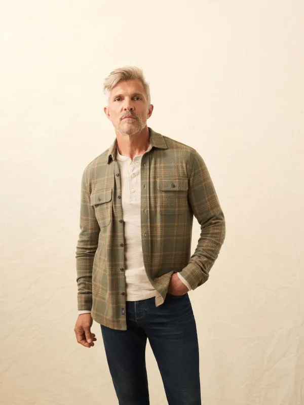 Legend™ Sweater Shirt - Woodland Olive Plaid sold by Faherty