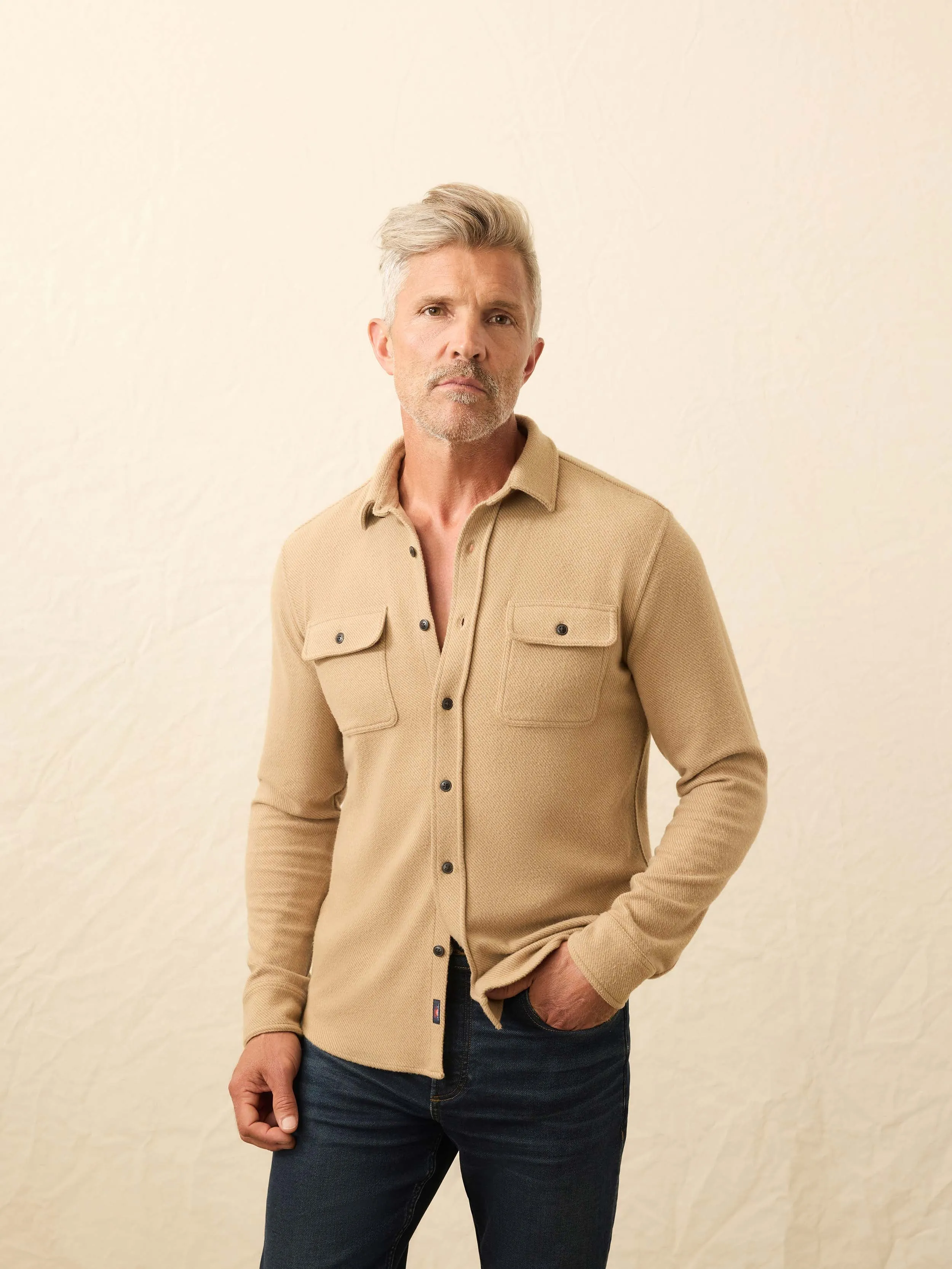 Legend™ Sweater Shirt - Sandbar Coast Twill sold by Faherty