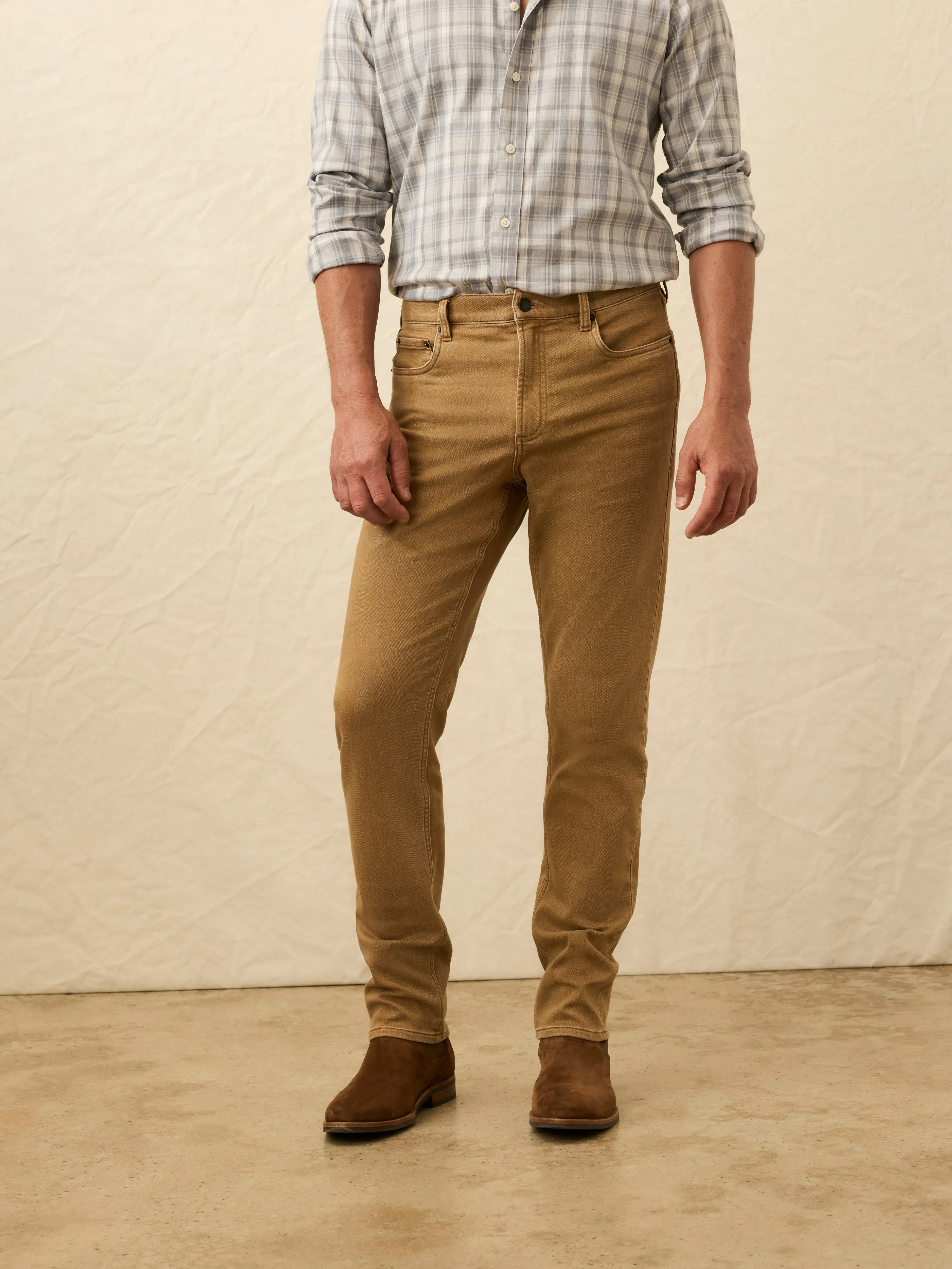 Stretch Terry 5-Pocket Pant - Elk Brown sold by Faherty product image thumbnail 2
