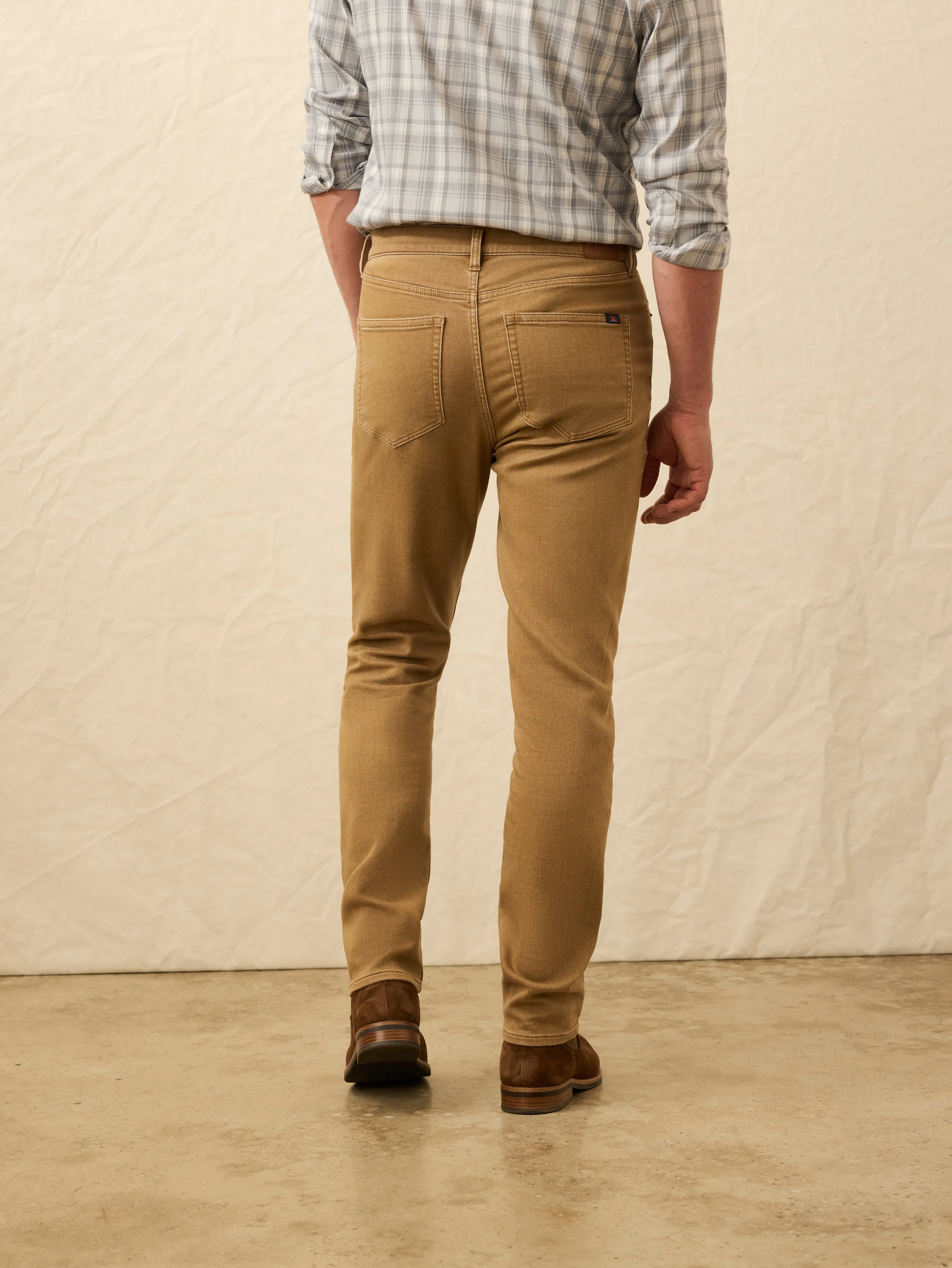 Stretch Terry 5-Pocket Pant - Elk Brown sold by Faherty product image thumbnail 3