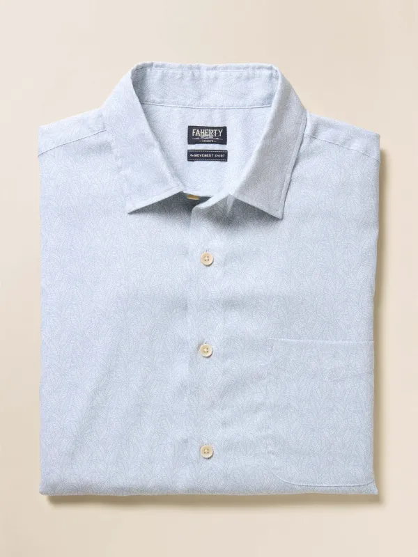 Short-Sleeve Movement™ Monterey Shirt - Ivory Sky Rainforest sold by Faherty