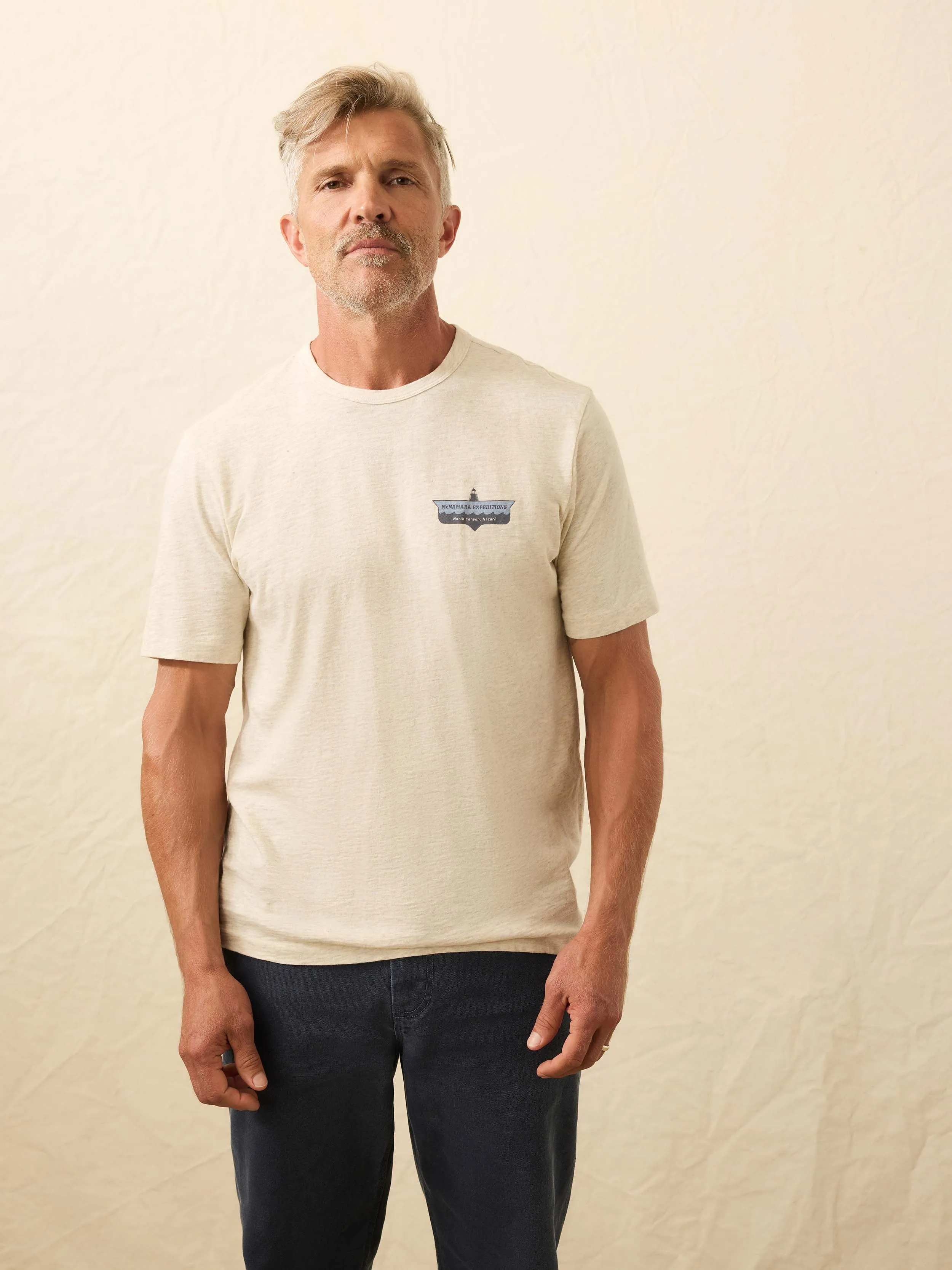 Nazare Sunwashed Tee - Island Dune Heather sold by Faherty product image thumbnail 2