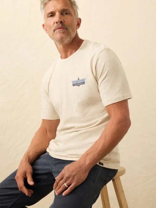 Nazare Sunwashed Tee - Island Dune Heather sold by Faherty