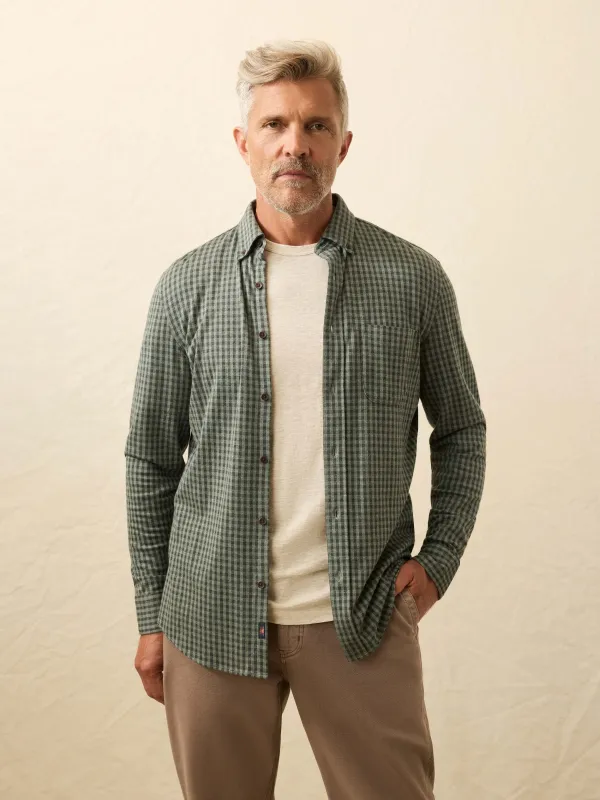 Coastline Knit Shirt - Forest Road Gingham sold by Faherty