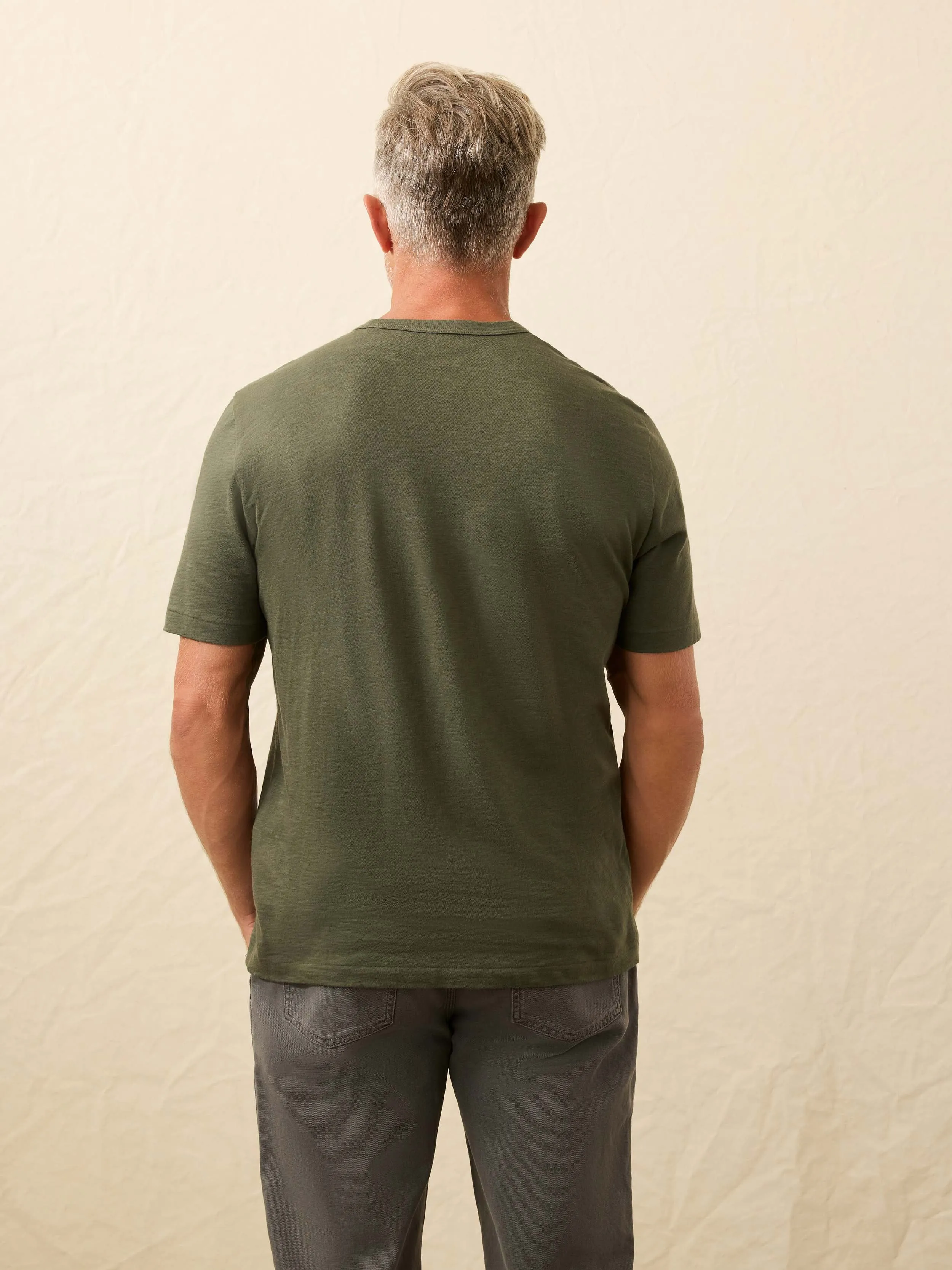 Sunwashed Regenerative Tee - Fall Evergreen sold by Faherty product image thumbnail 5