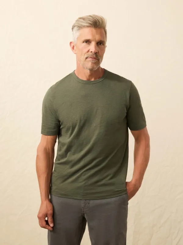 Sunwashed Regenerative Tee - Fall Evergreen sold by Faherty