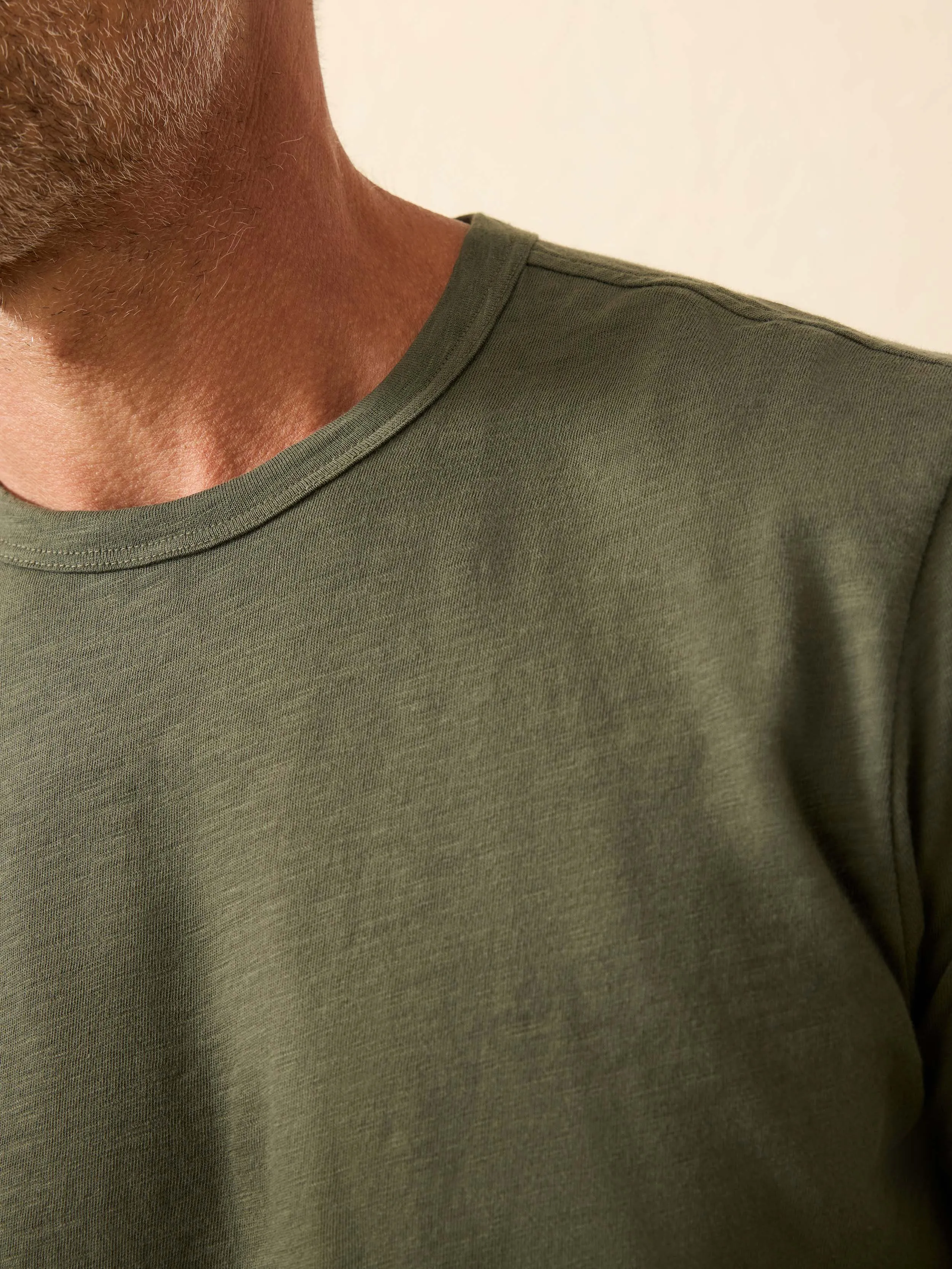 Sunwashed Regenerative Tee - Fall Evergreen sold by Faherty product image thumbnail 3
