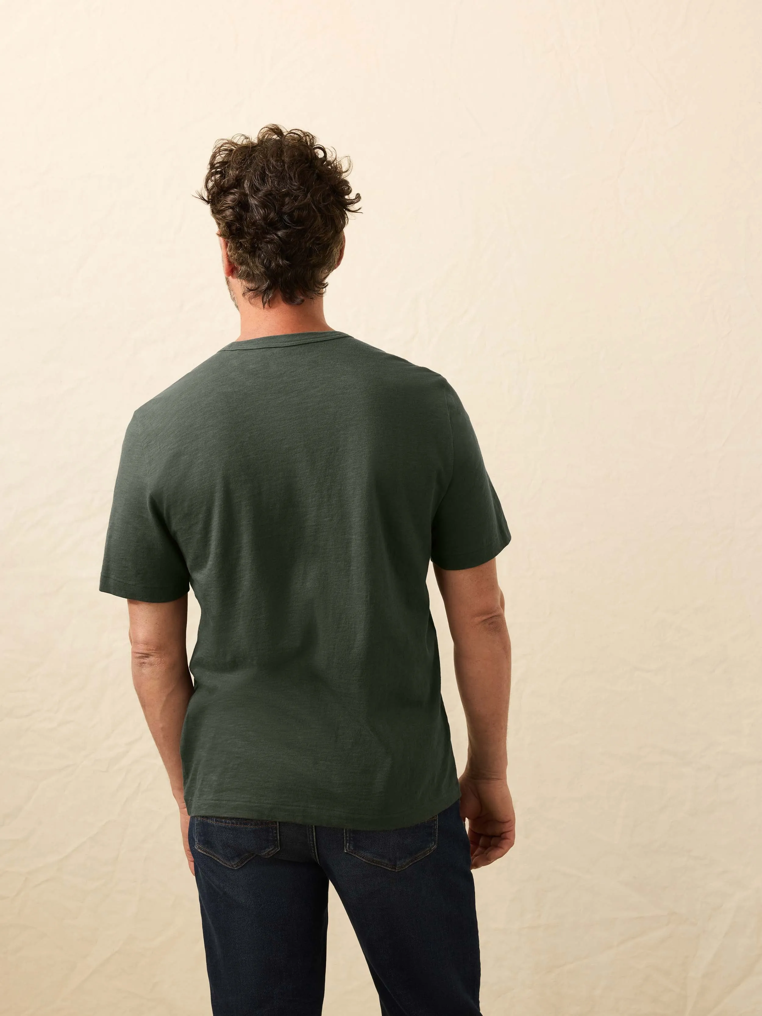 Sunwashed Regenerative Pocket Tee - Fall Evergreen sold by Faherty product image thumbnail 5