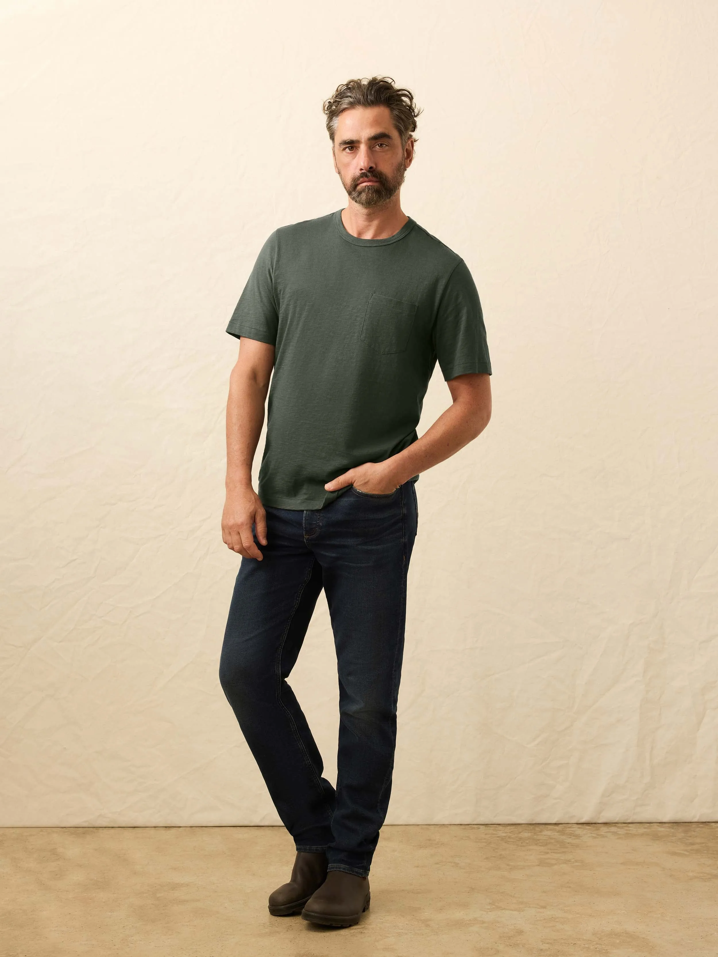 Sunwashed Regenerative Pocket Tee - Fall Evergreen sold by Faherty product image thumbnail 4