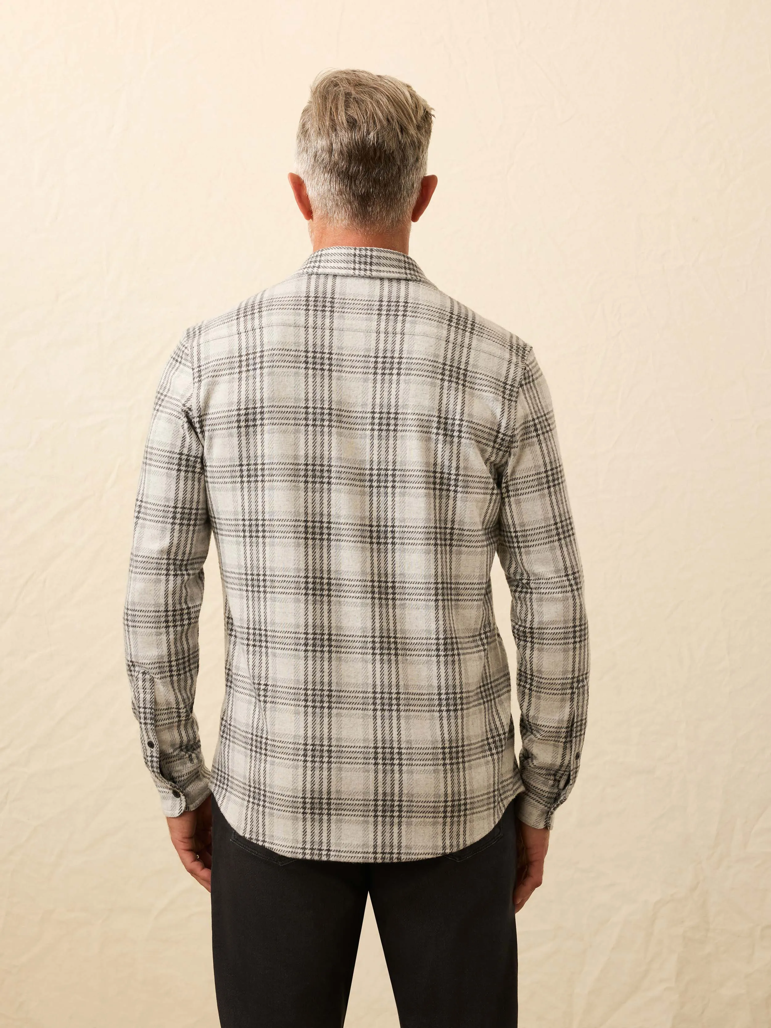 Legend™ Sweater Shirt - Charcoal Cream Plaid sold by Faherty product image thumbnail 5