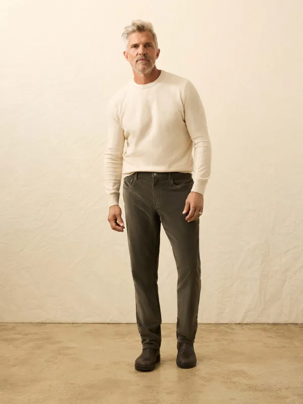 Stretch Terry Corduroy 5-Pocket Pant - Mountain Forest sold by Faherty