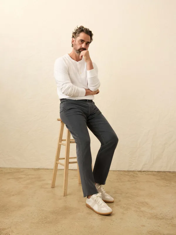 Stretch Terry Corduroy 5-Pocket Pant - Steel River sold by Faherty