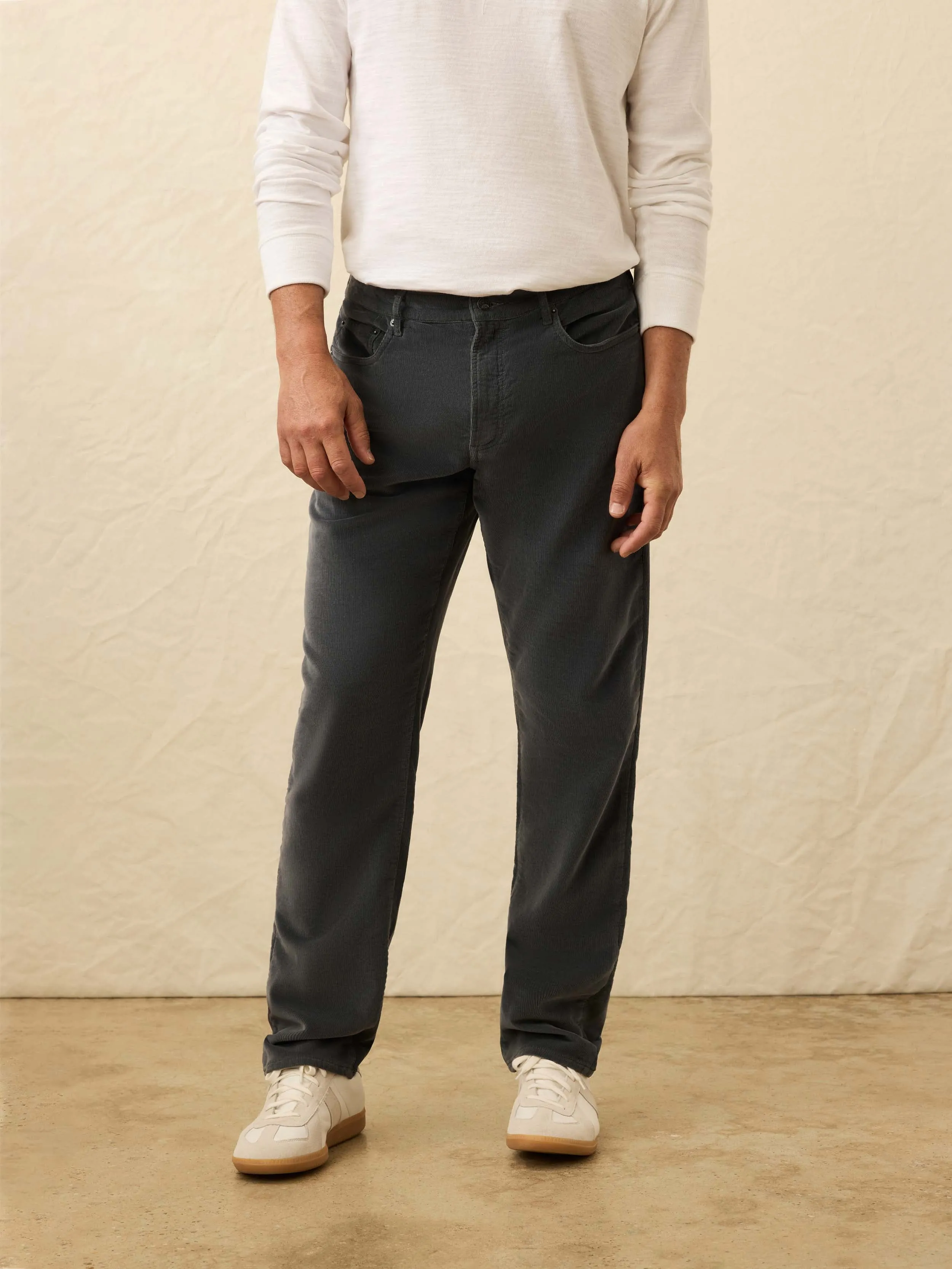 Stretch Terry Corduroy 5-Pocket Pant - Steel River sold by Faherty product image thumbnail 2