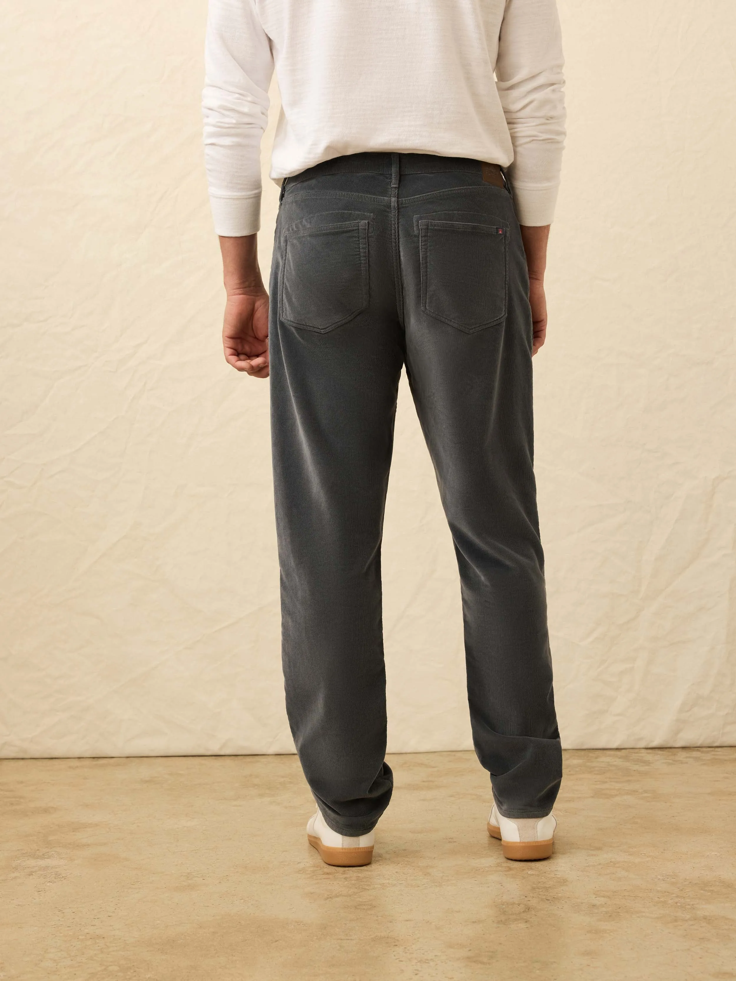 Stretch Terry Corduroy 5-Pocket Pant - Steel River sold by Faherty product image thumbnail 5