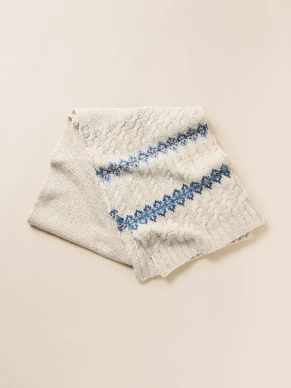 Highland Fairisle Scarf - Snow sold by Faherty