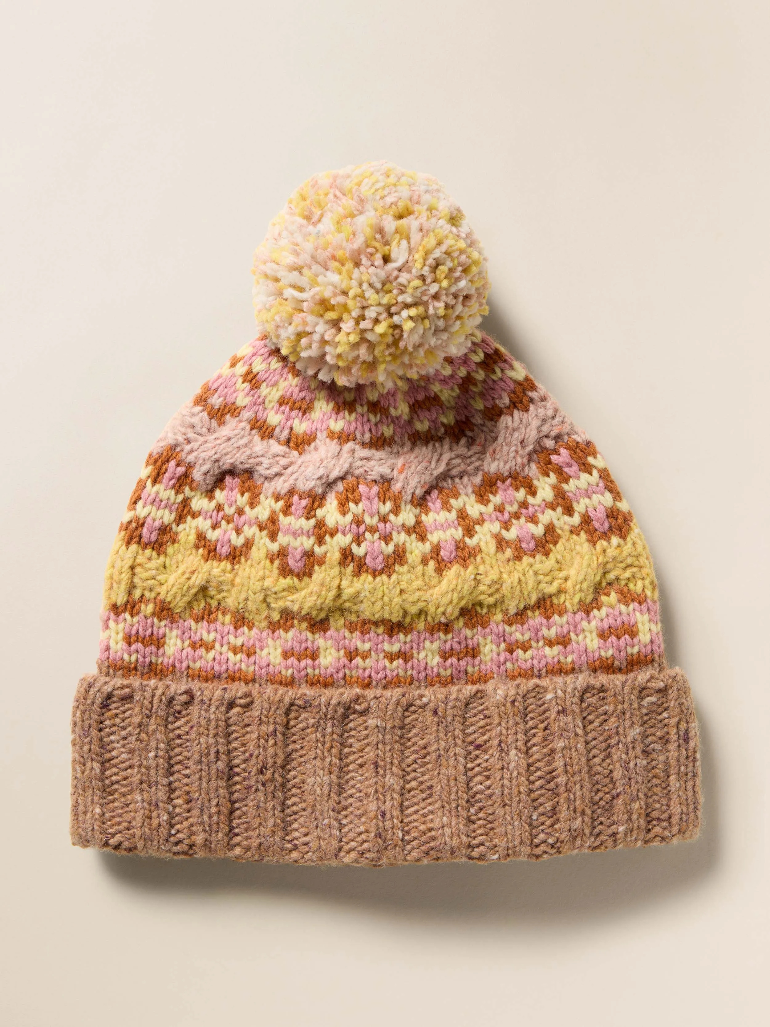 Highland Fairisle Pom Beanie - Haze sold by Faherty