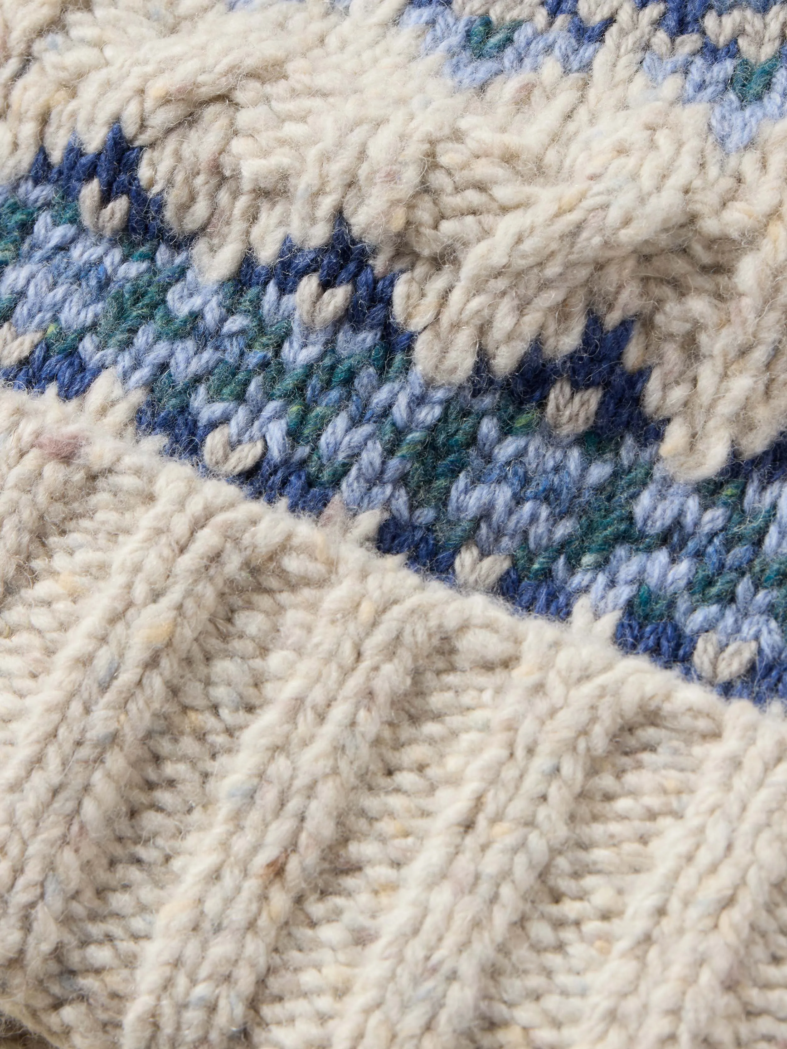 Highland Fairisle Pom Beanie - Snow sold by Faherty product image thumbnail 2