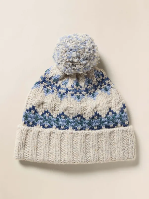 Highland Fairisle Pom Beanie - Snow sold by Faherty
