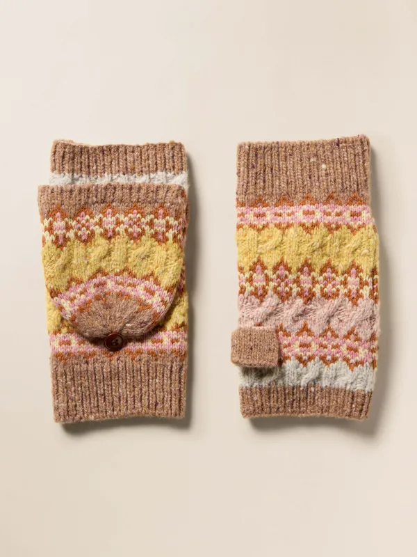Highland Fairisle Pop Top Mitten - Haze sold by Faherty
