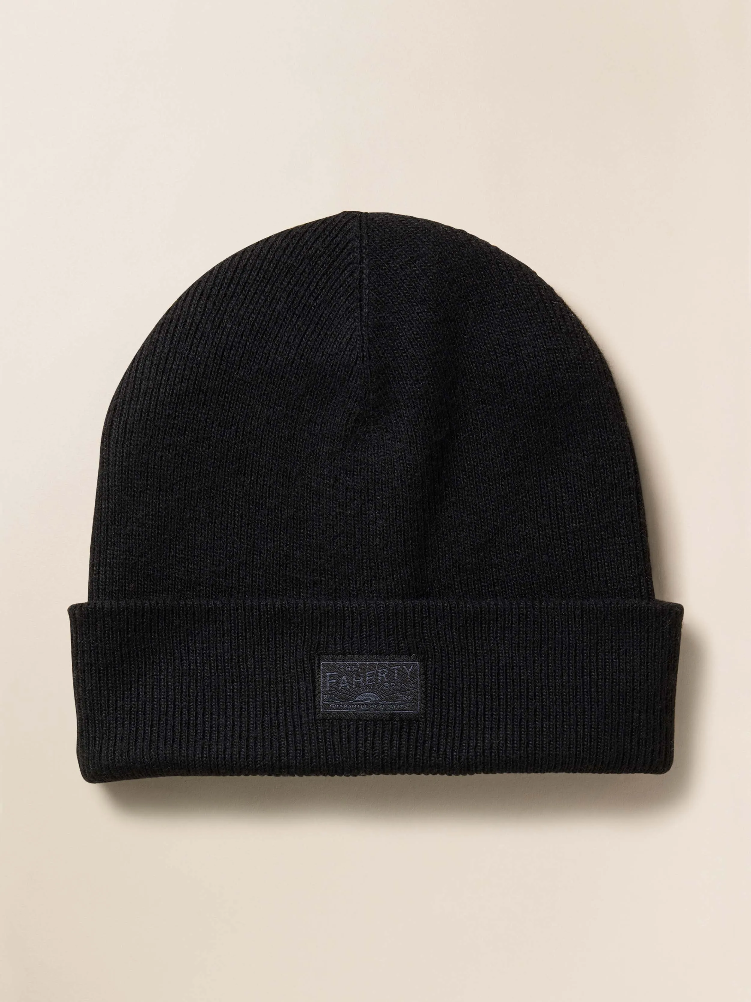 Faherty Essential Beanie - Black sold by Faherty