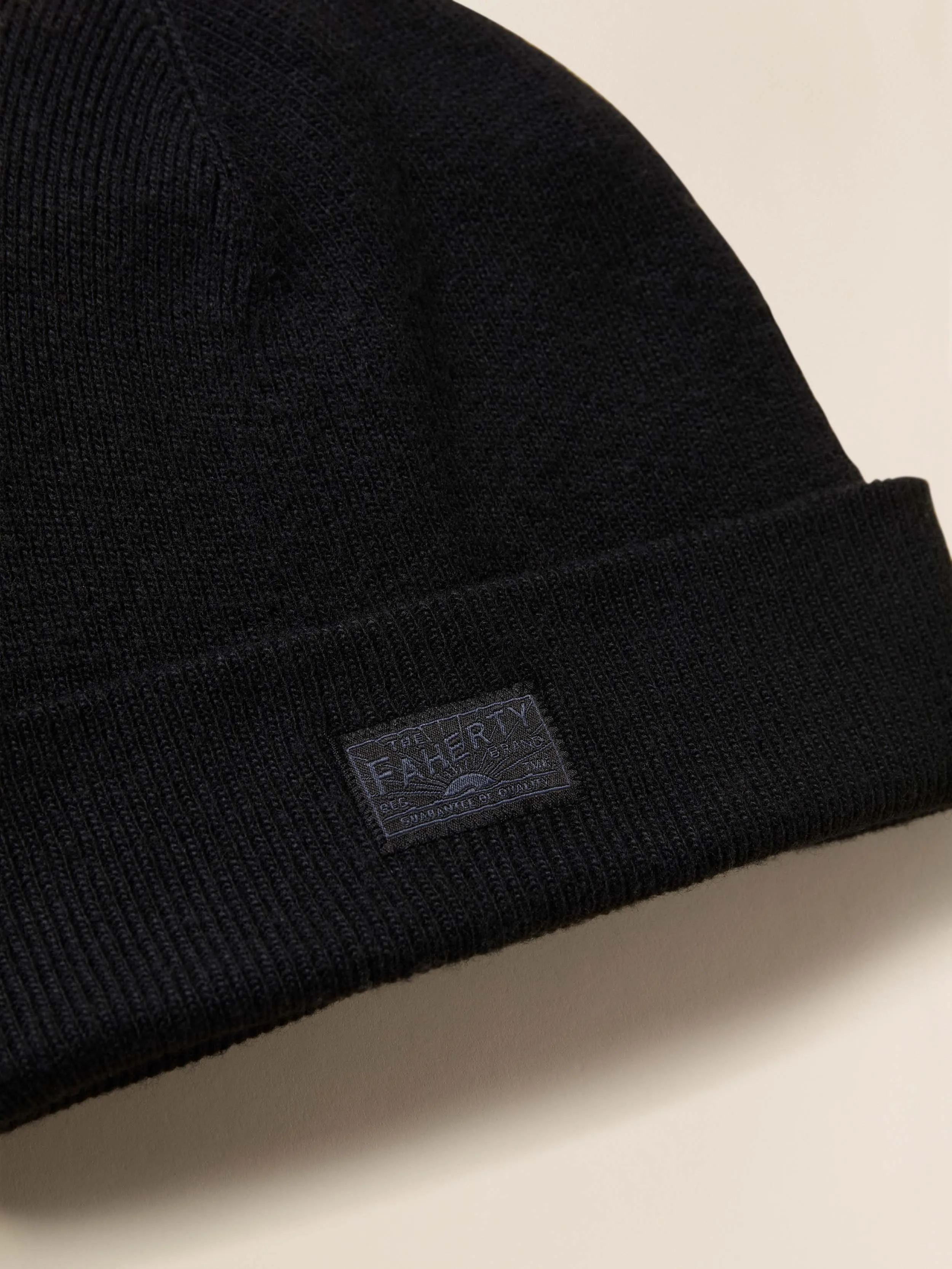 Faherty Essential Beanie - Black sold by Faherty product image thumbnail 2