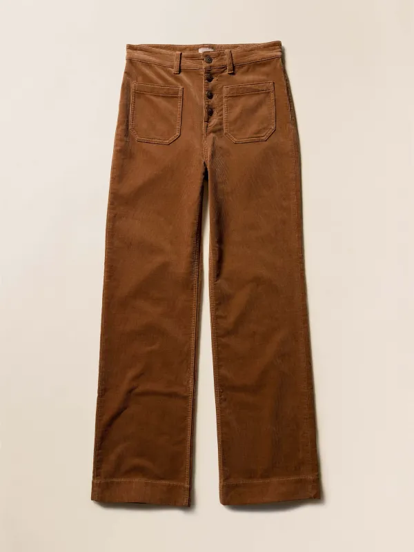 Stretch Terry Cord Patch Pocket Pant - Cord Brown sold by Faherty