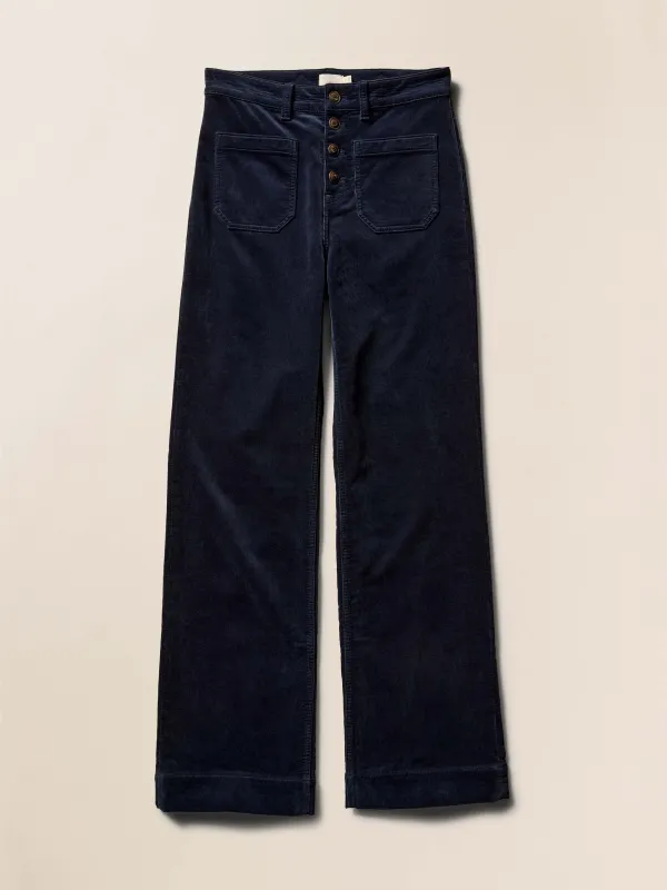 Stretch Terry Cord Patch Pocket Pant - Abyss Navy sold by Faherty