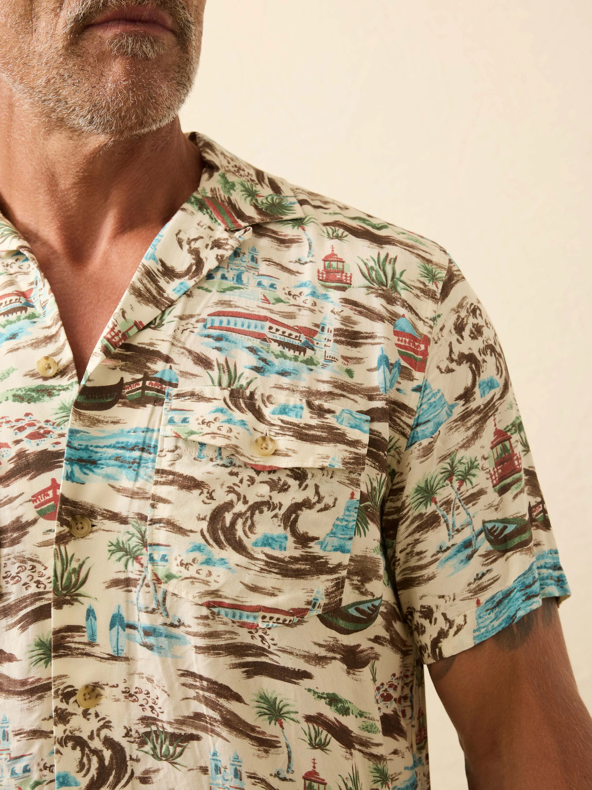 Short-Sleeve Bali Camp Shirt - Nazare Shore sold by Faherty product image thumbnail 3