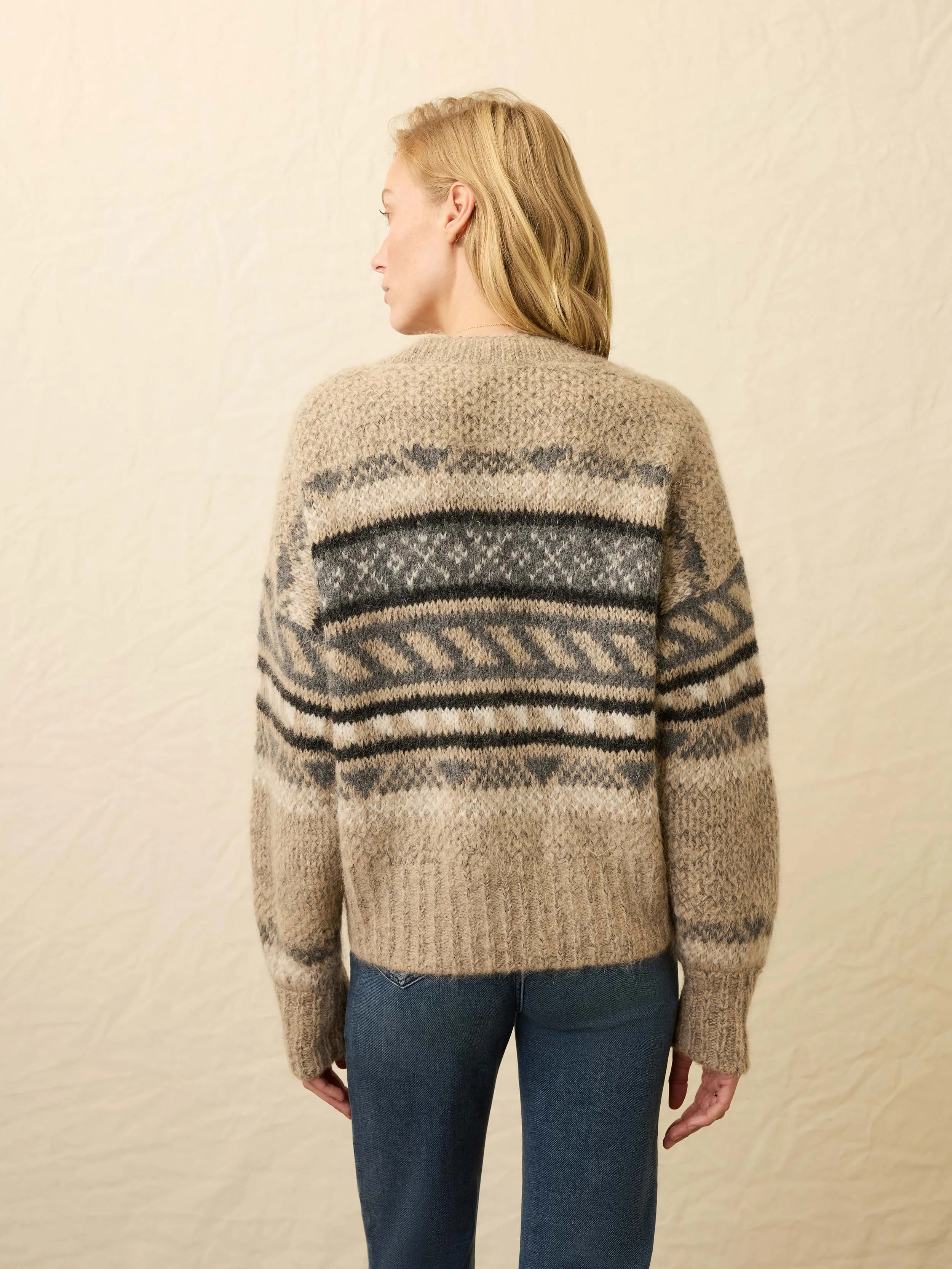 Snow Ridge Fairisle Cardigan - Cabin Heather sold by Faherty product image thumbnail 5