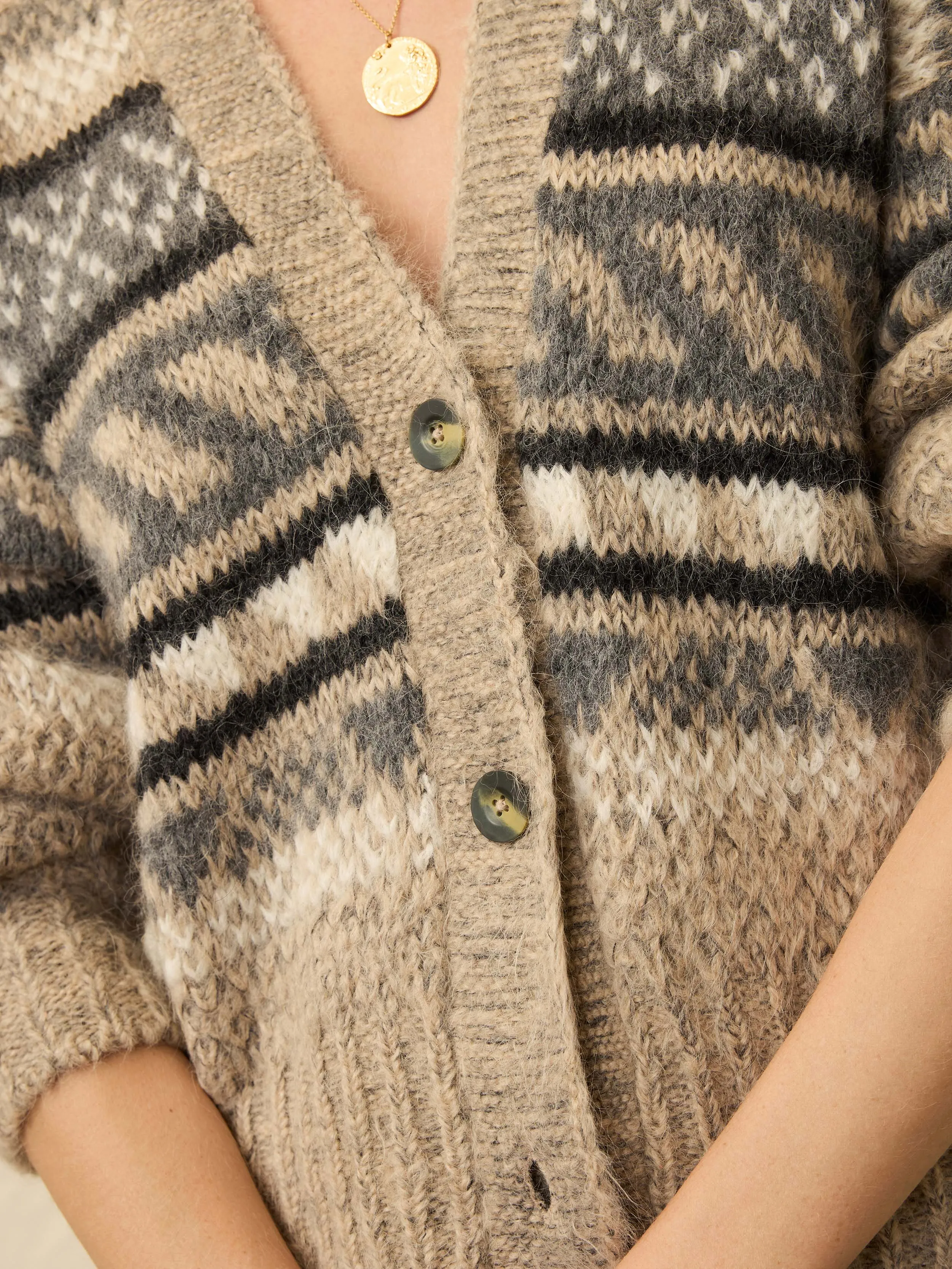 Snow Ridge Fairisle Cardigan - Cabin Heather sold by Faherty product image thumbnail 2