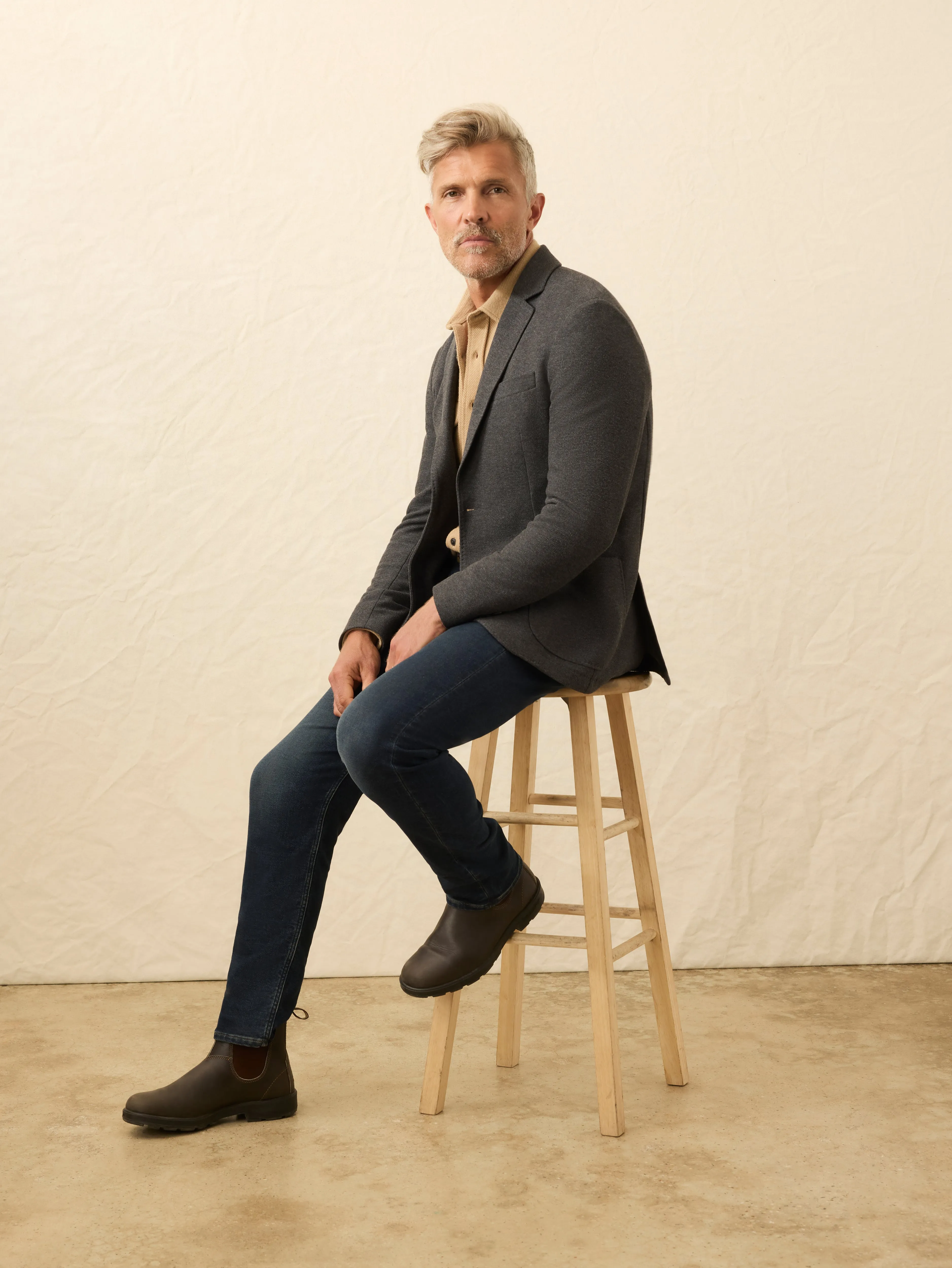 Knit Blazer - Charcoal Cliff sold by Faherty product image thumbnail 3