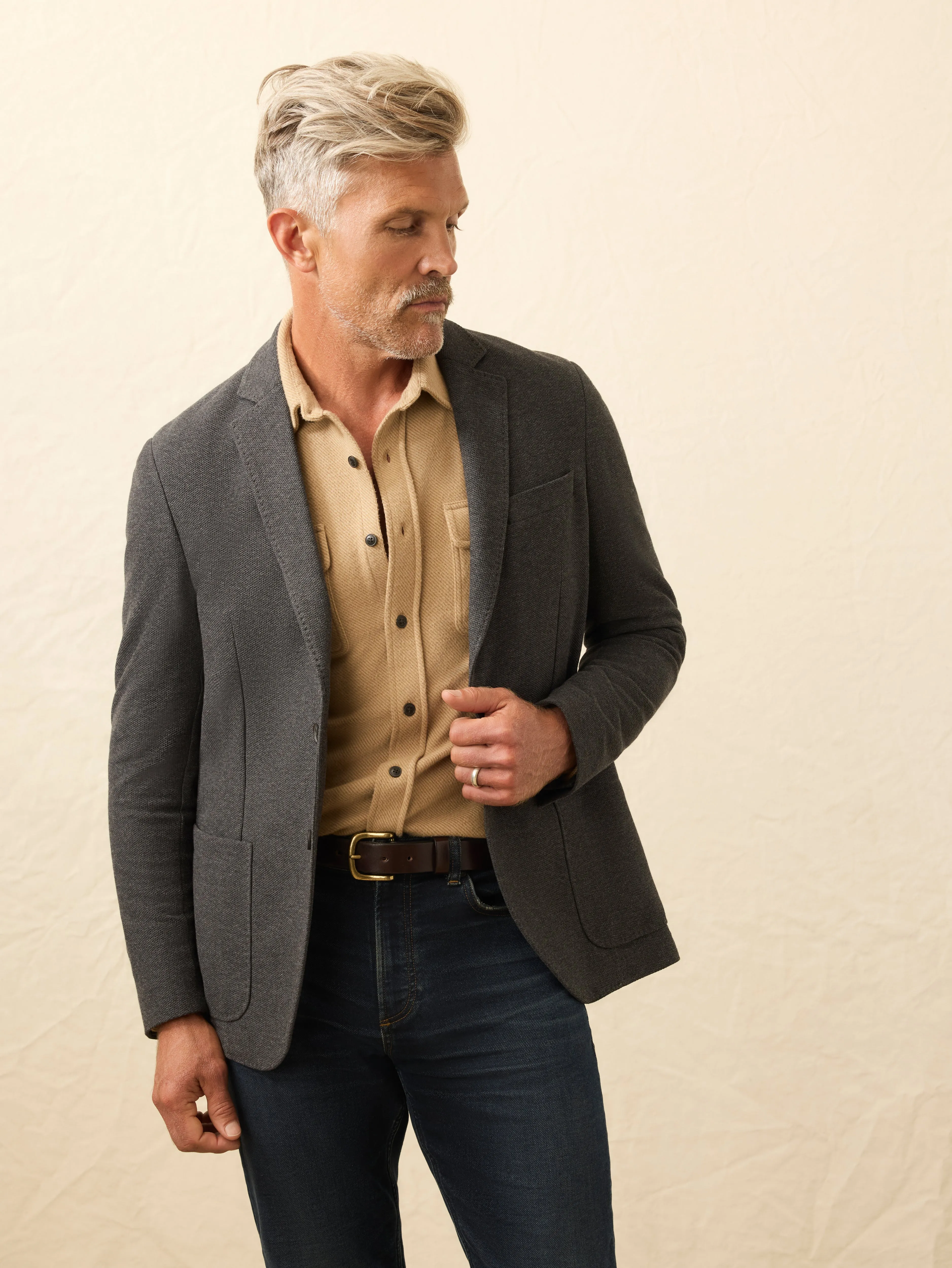 Knit Blazer - Charcoal Cliff sold by Faherty product image thumbnail 4