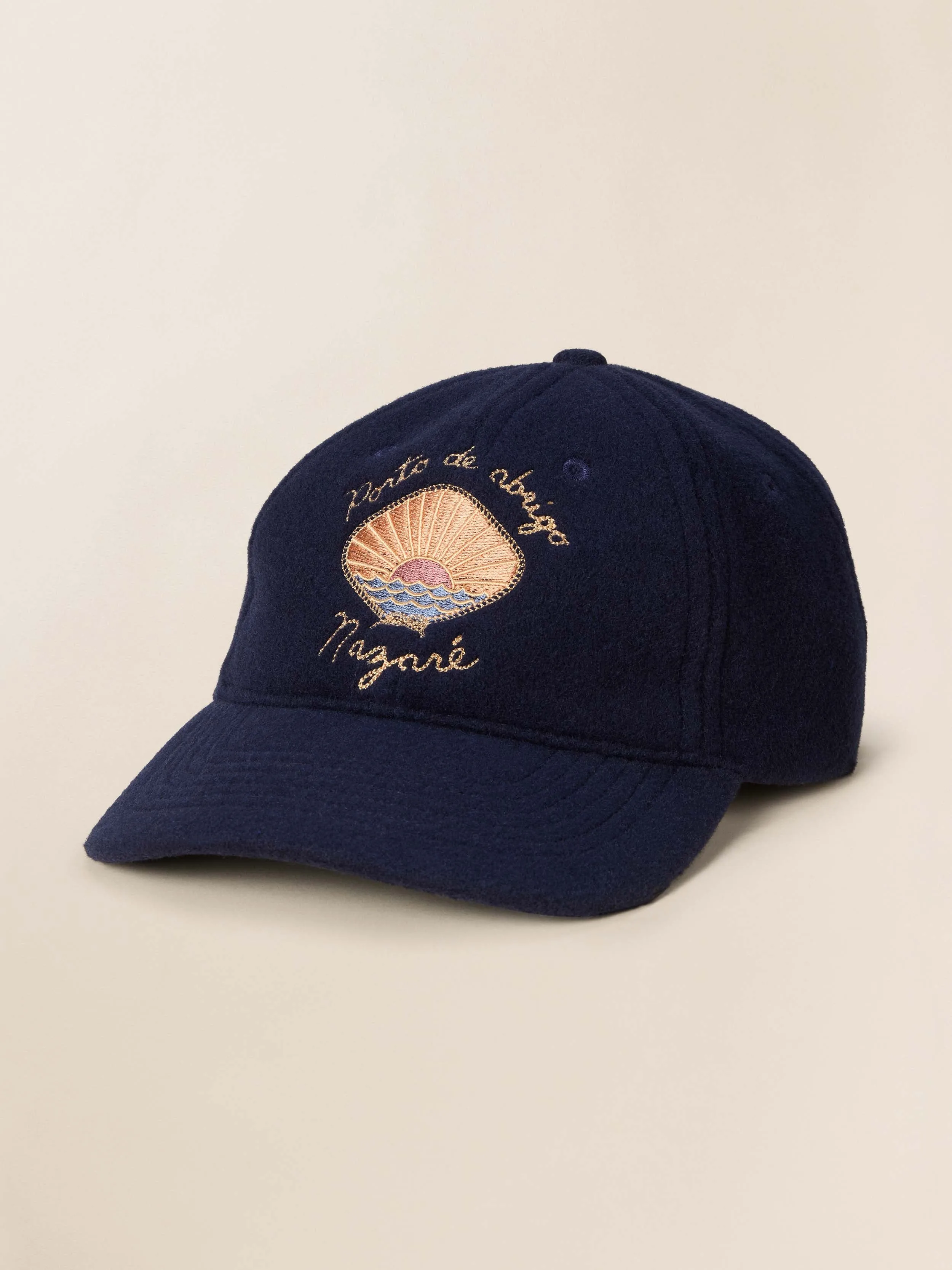 Nazare Wool Dad Hat - Navy sold by Faherty