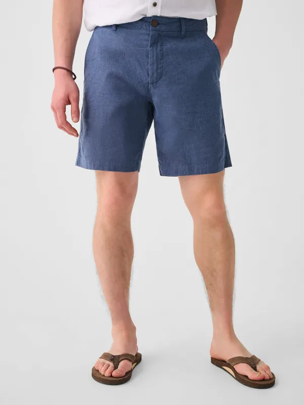 Tradewinds Linen Blend Short (7.5" Inseam) - Night Sea sold by Faherty