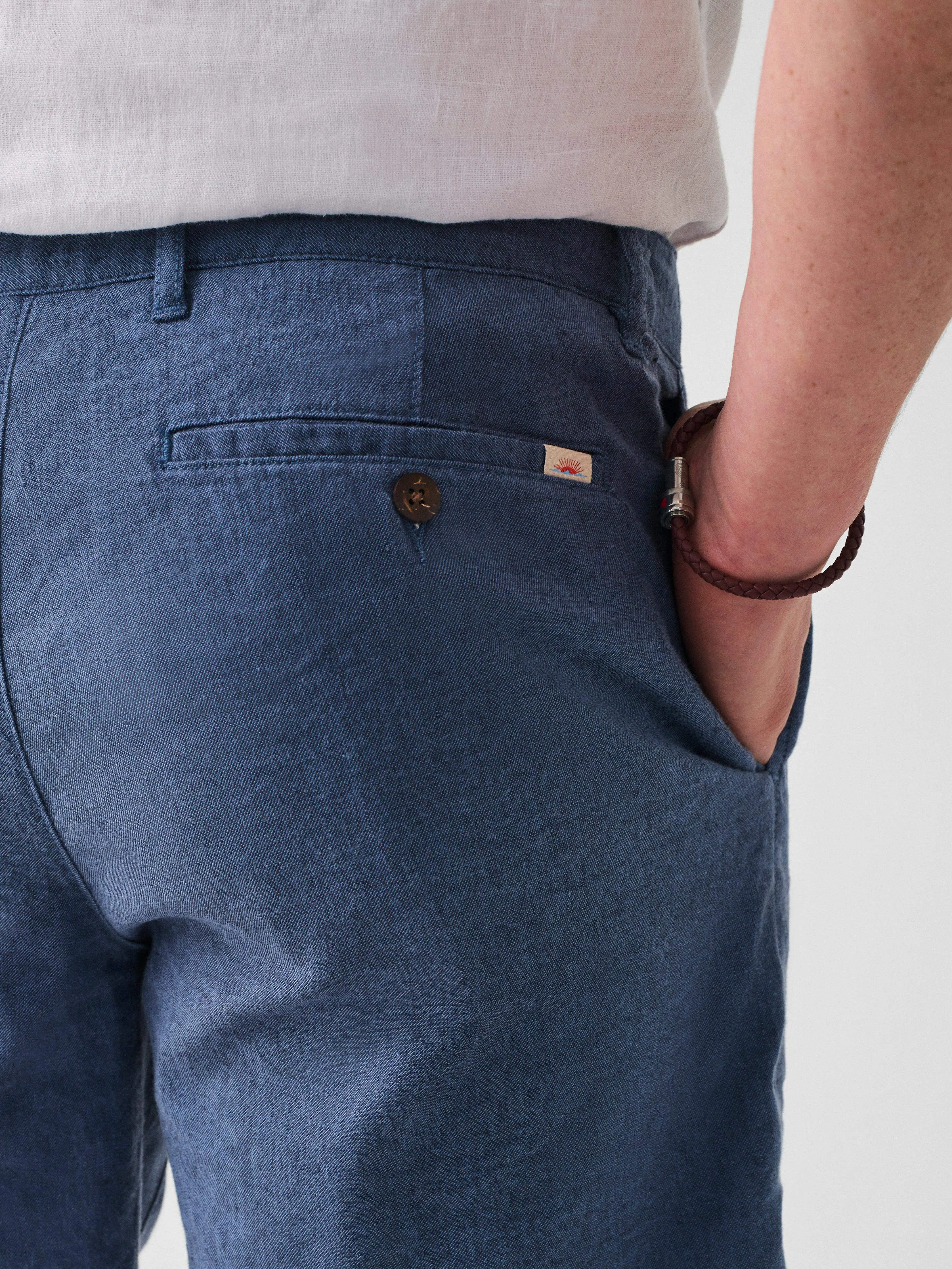 Tradewinds Linen Blend Short (7.5" Inseam) - Night Sea sold by Faherty product image thumbnail 4