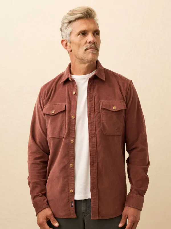 Stretch Terry Corduroy Workshirt - Chestnut Ridge sold by Faherty
