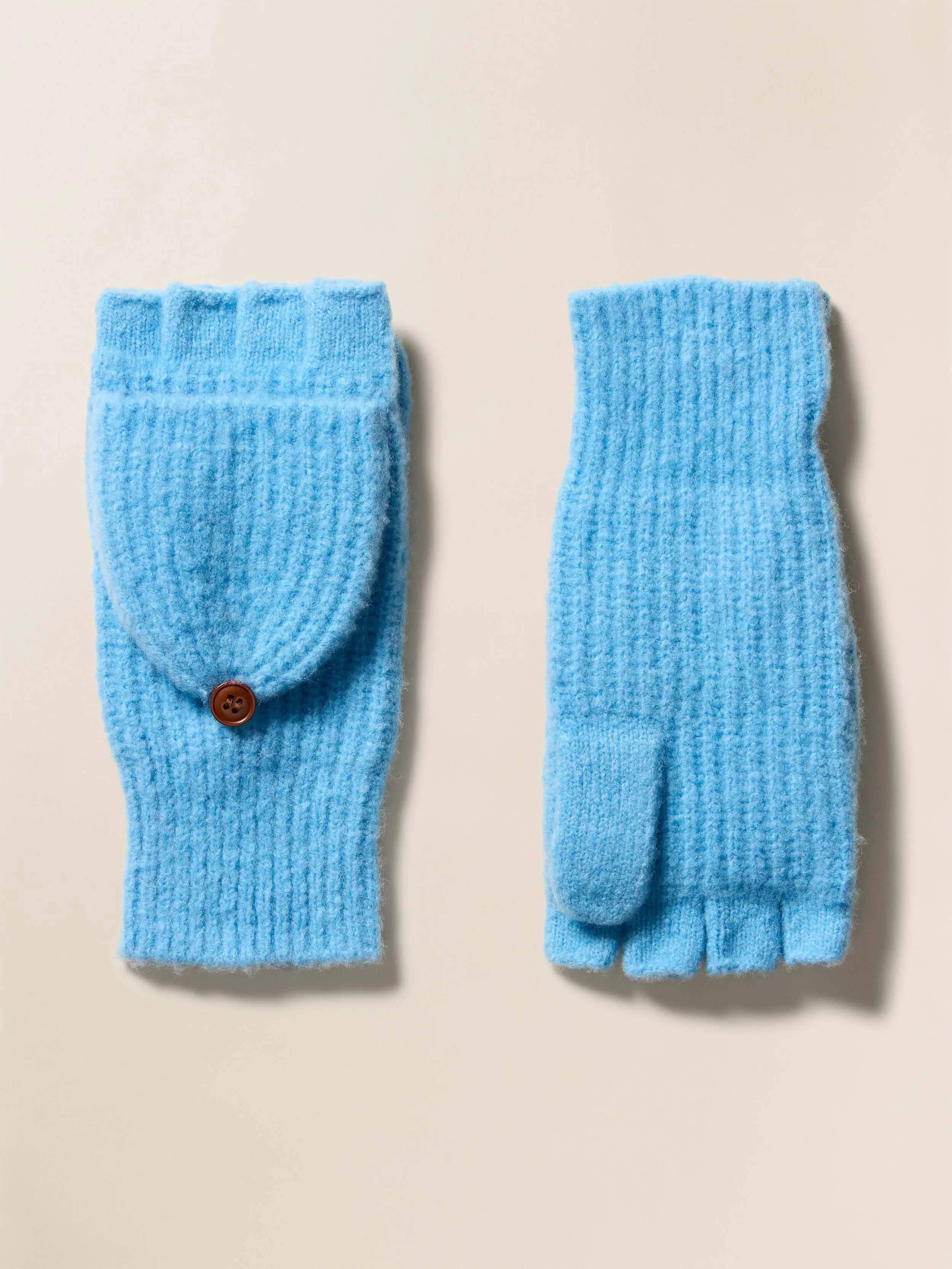 Alpine Cozy Pop Top Mitten - Lake Blue sold by Faherty