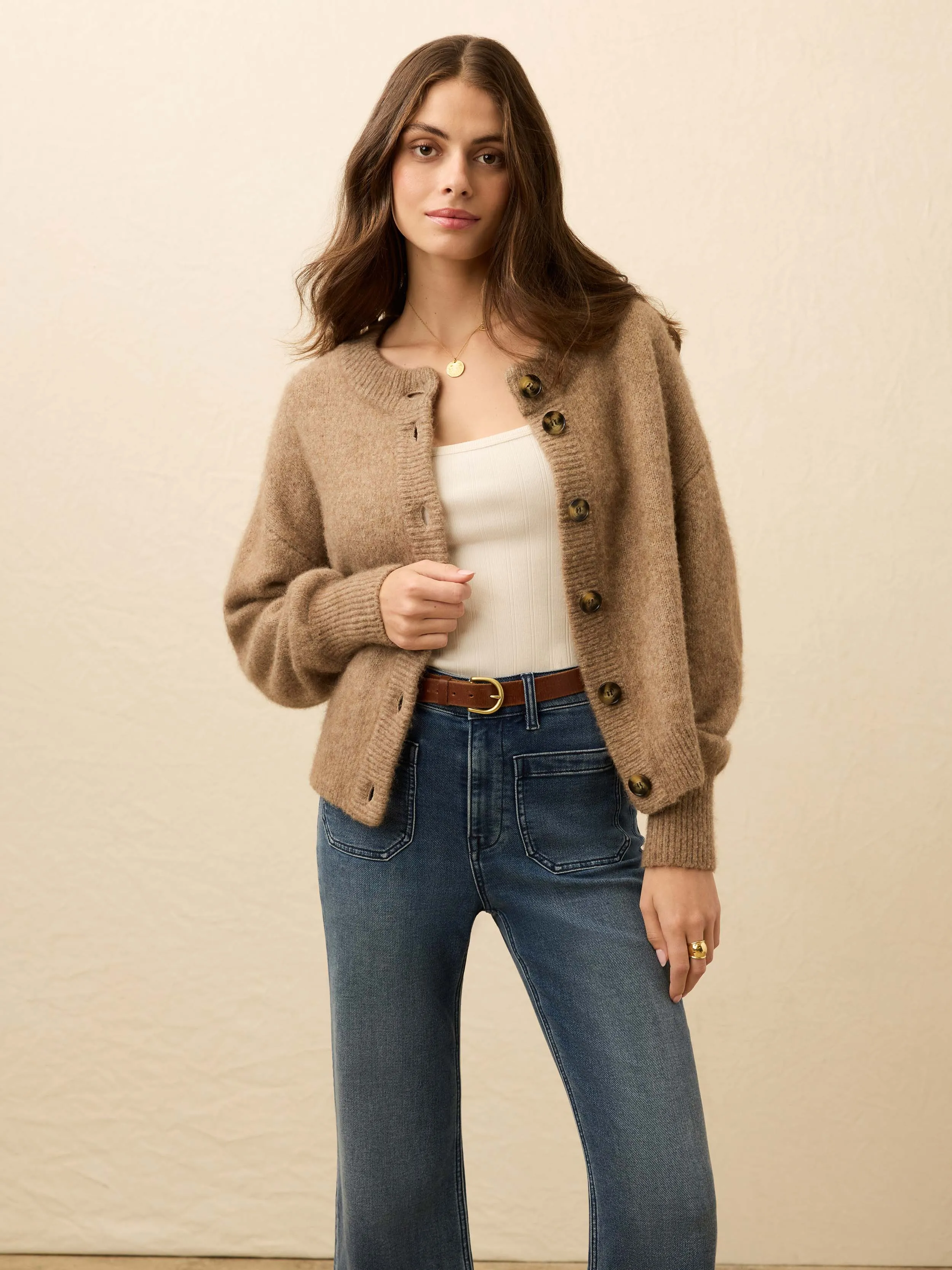 Alpine Cozy Cardigan - Toffee sold by Faherty