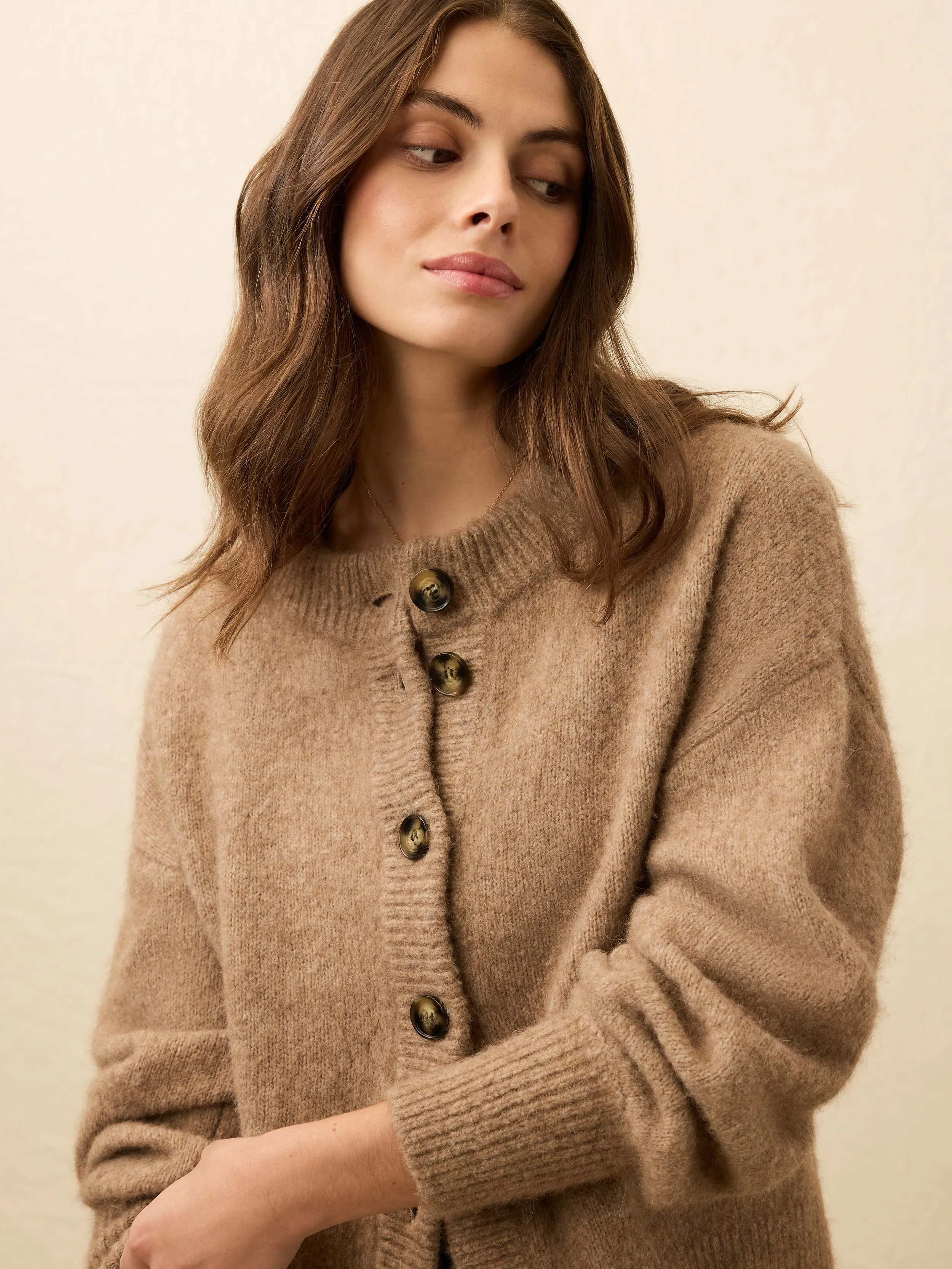 Alpine Cozy Cardigan - Toffee sold by Faherty product image thumbnail 3